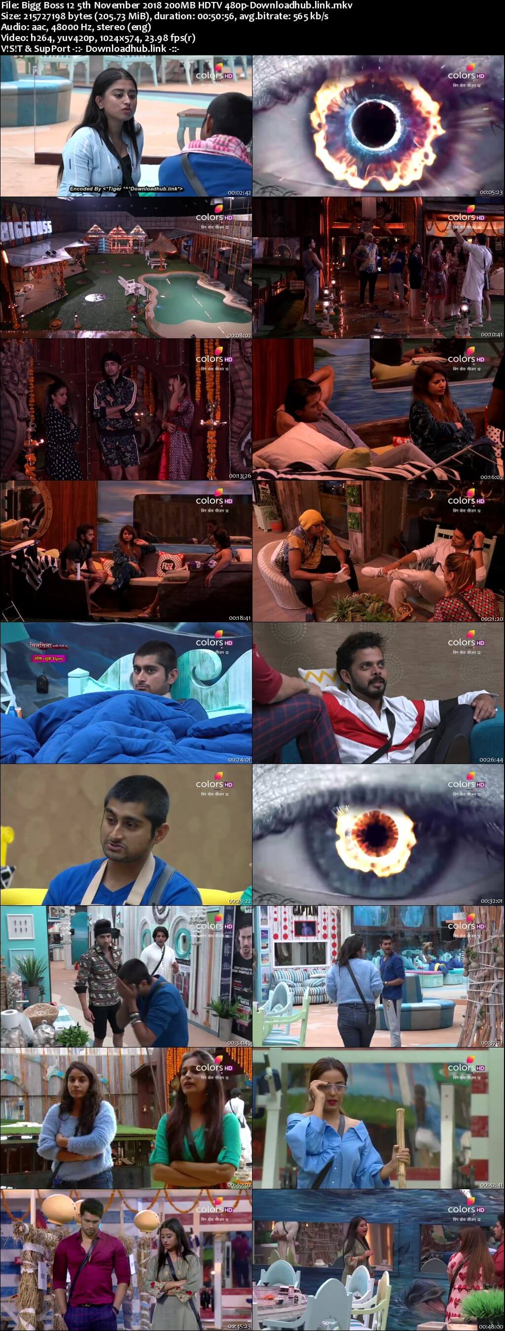 Bigg Boss 12 05 November 2018 Episode 50 HDTV 480p