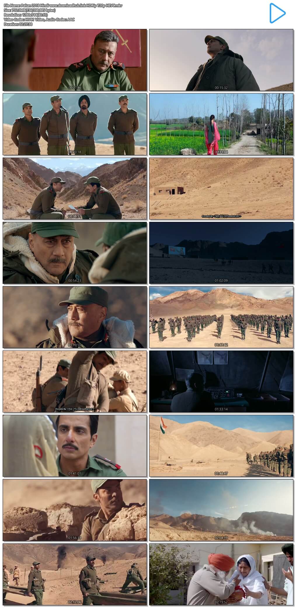 Paltan 2018 Hindi 700MB HDRip 720p HEVC