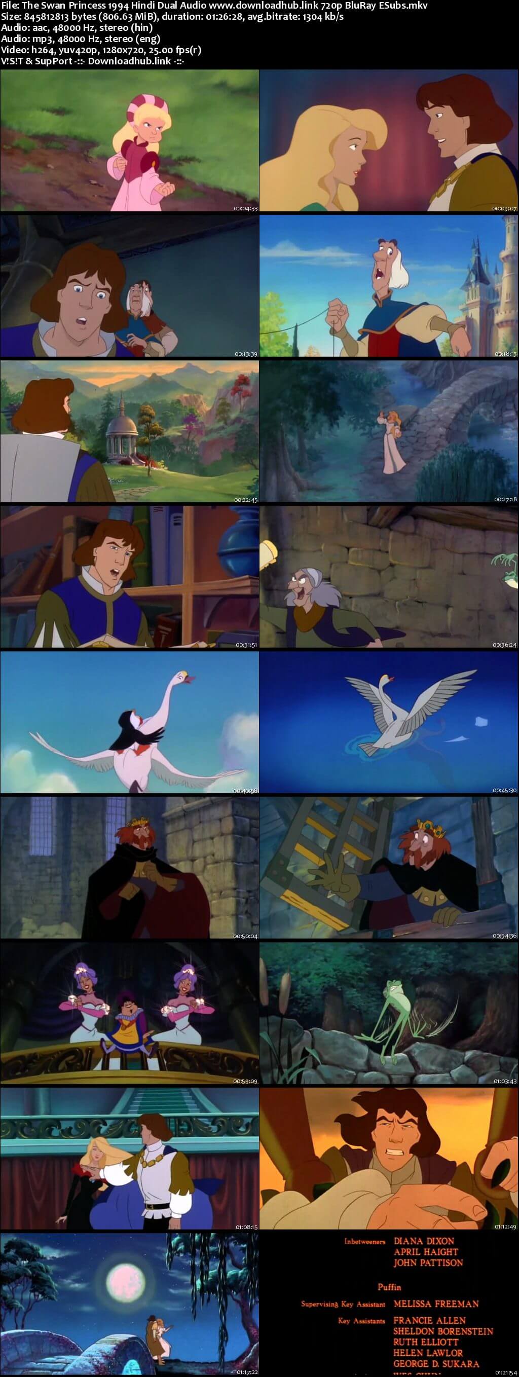 The Swan Princess 1994 Hindi Dual Audio 720p BluRay ESubs