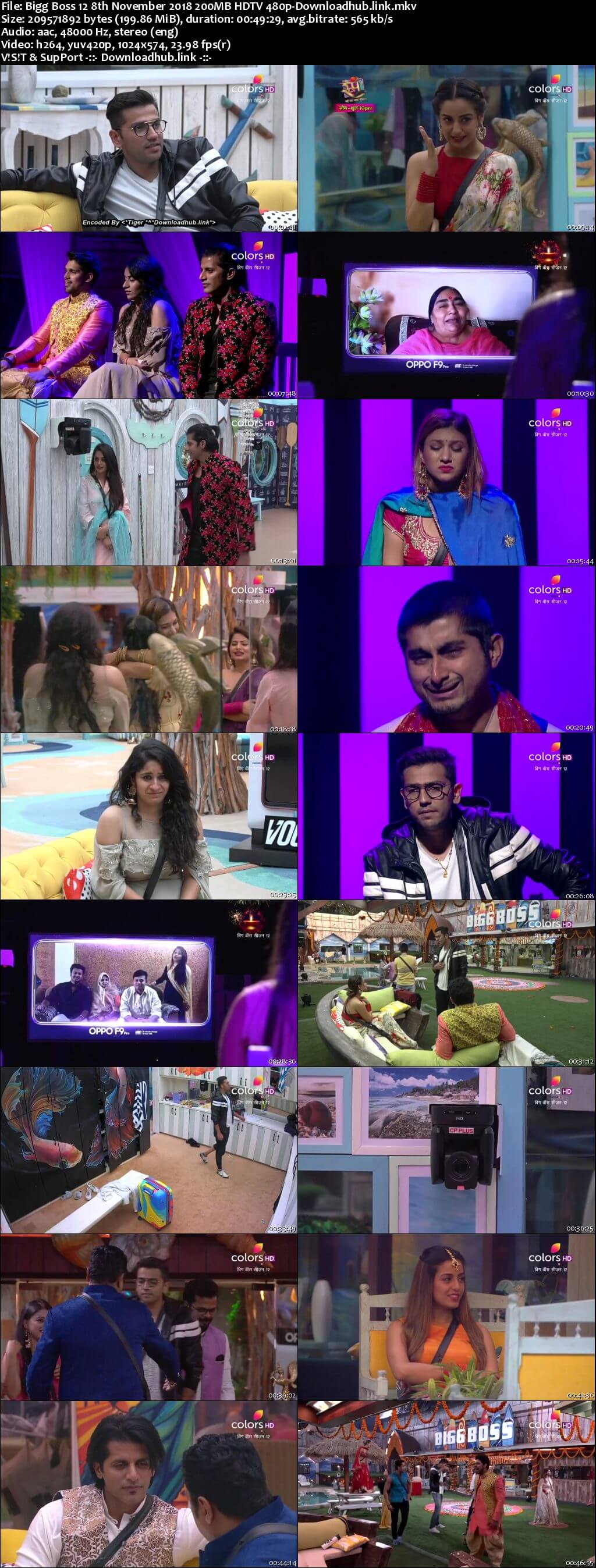 Bigg Boss 12 08 November 2018 Episode 53 HDTV 480p