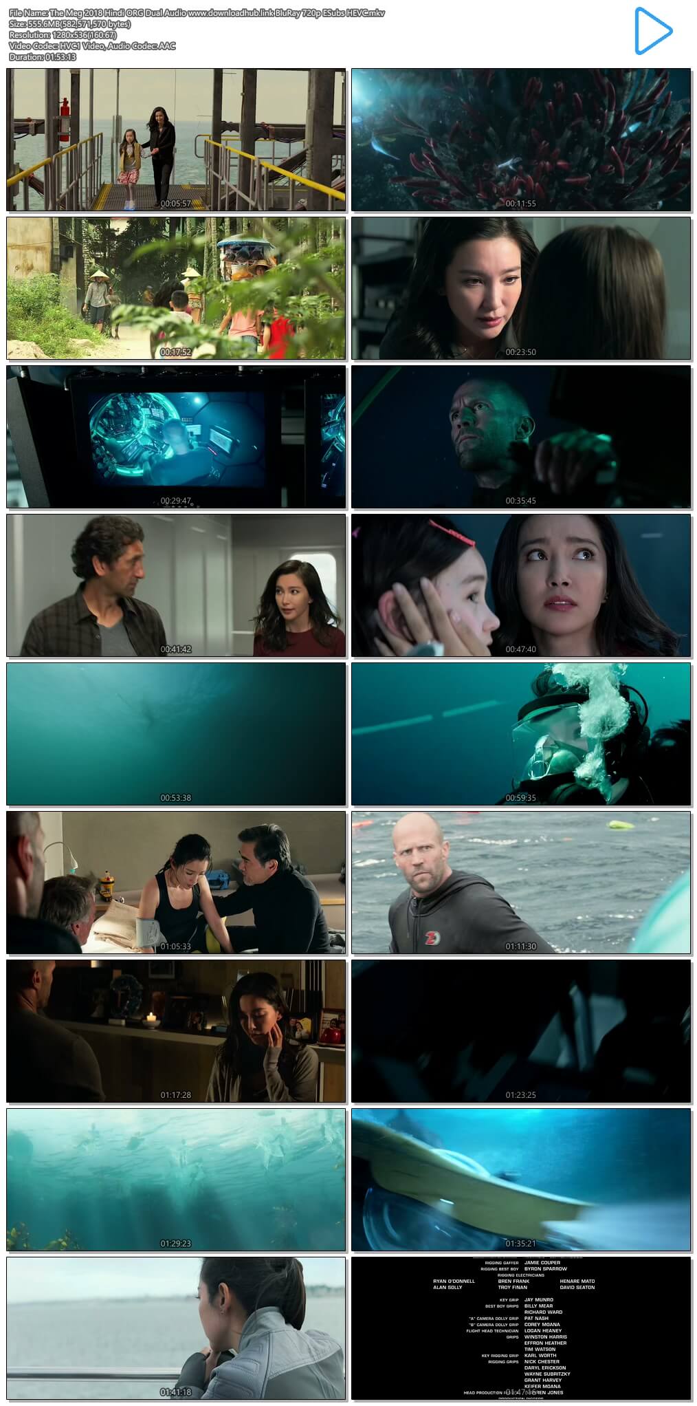 The Meg 2018 Hindi ORG Dual Audio 550MB BluRay 720p ESubs HEVC