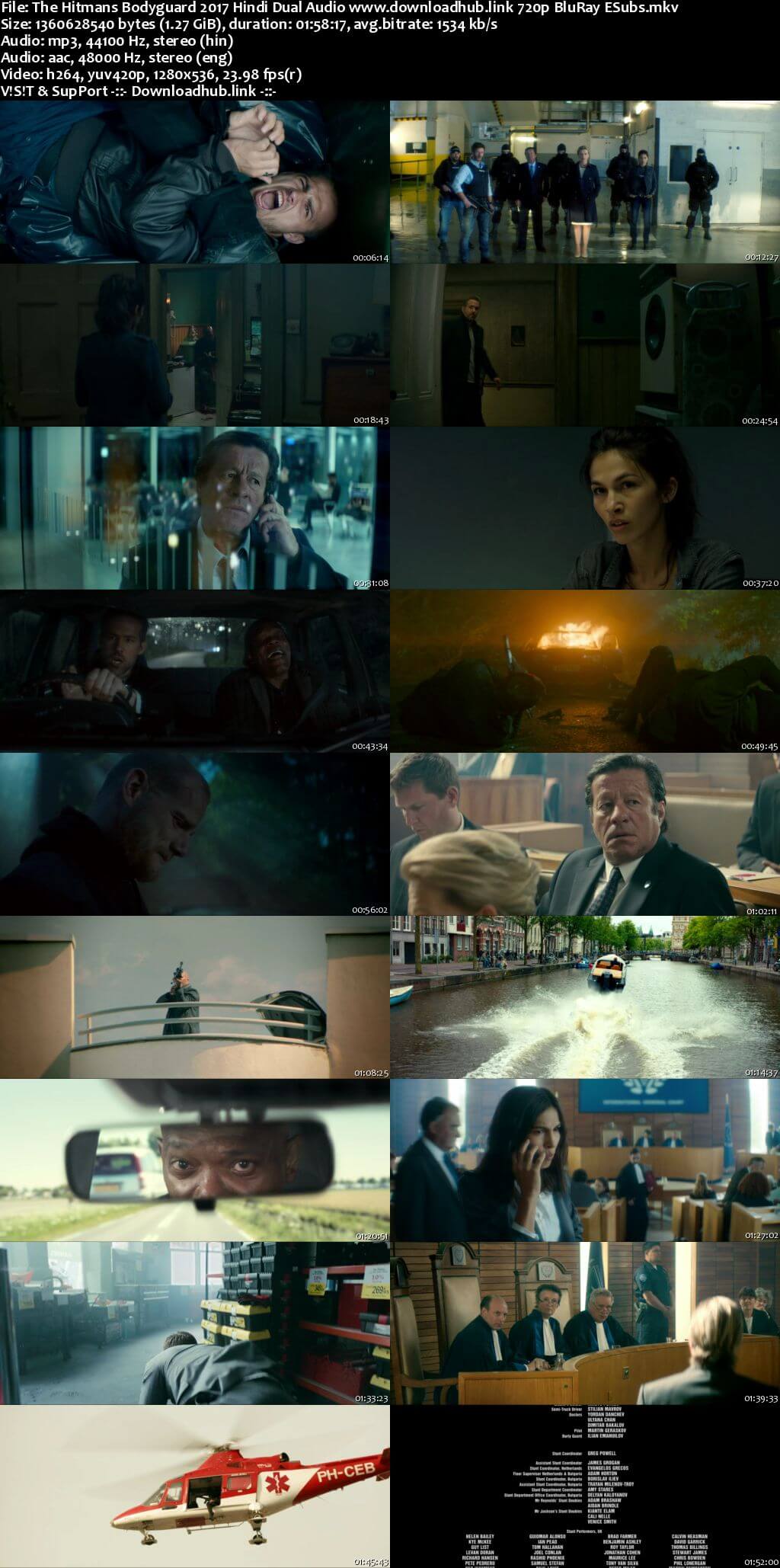 The Hitmans Bodyguard 2017 Hindi Dual Audio 720p BluRay ESubs