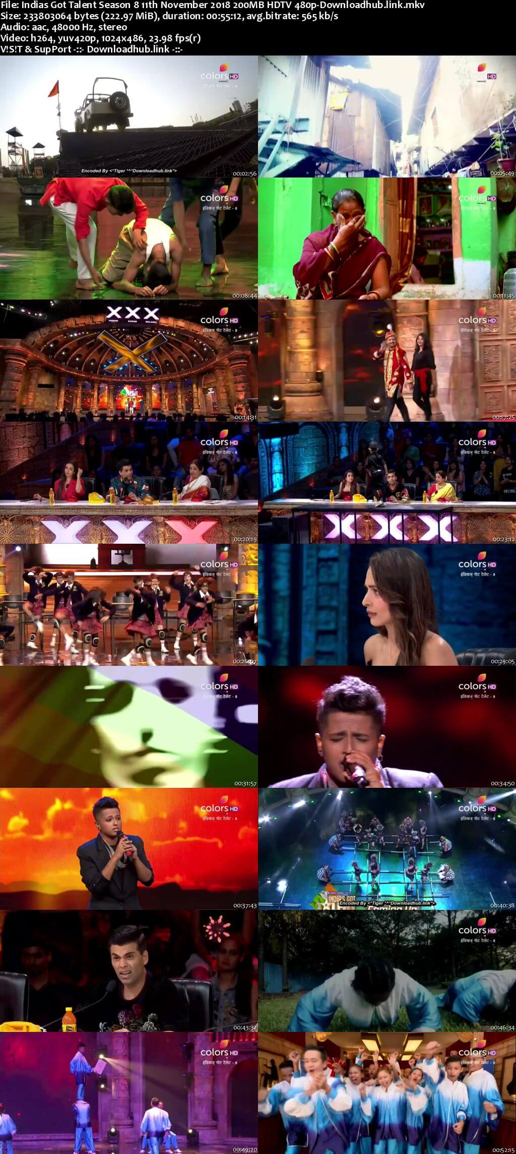 Indias Got Talent Season 8 11 November 2018 Episode 08 HDTV 480p