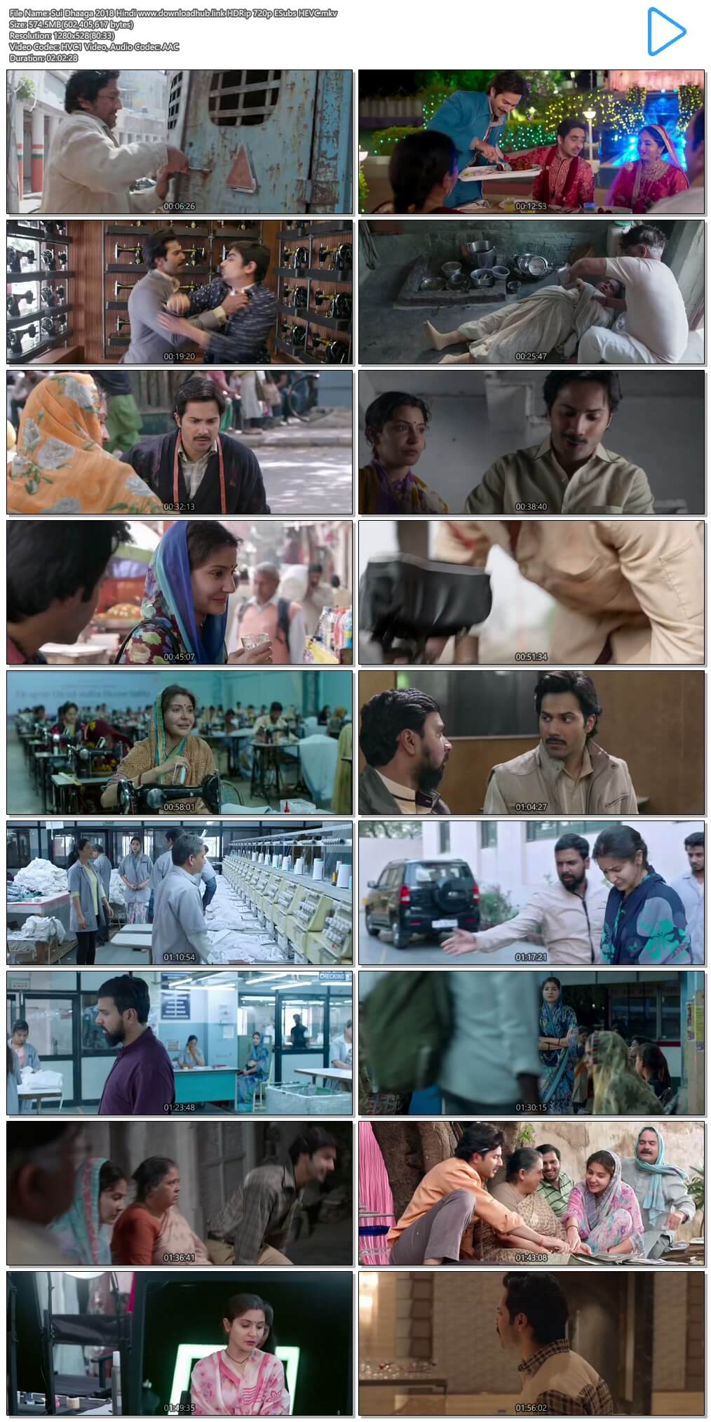 Sui Dhaaga 2018 Hindi 550MB HDRip 720p ESubs HEVC