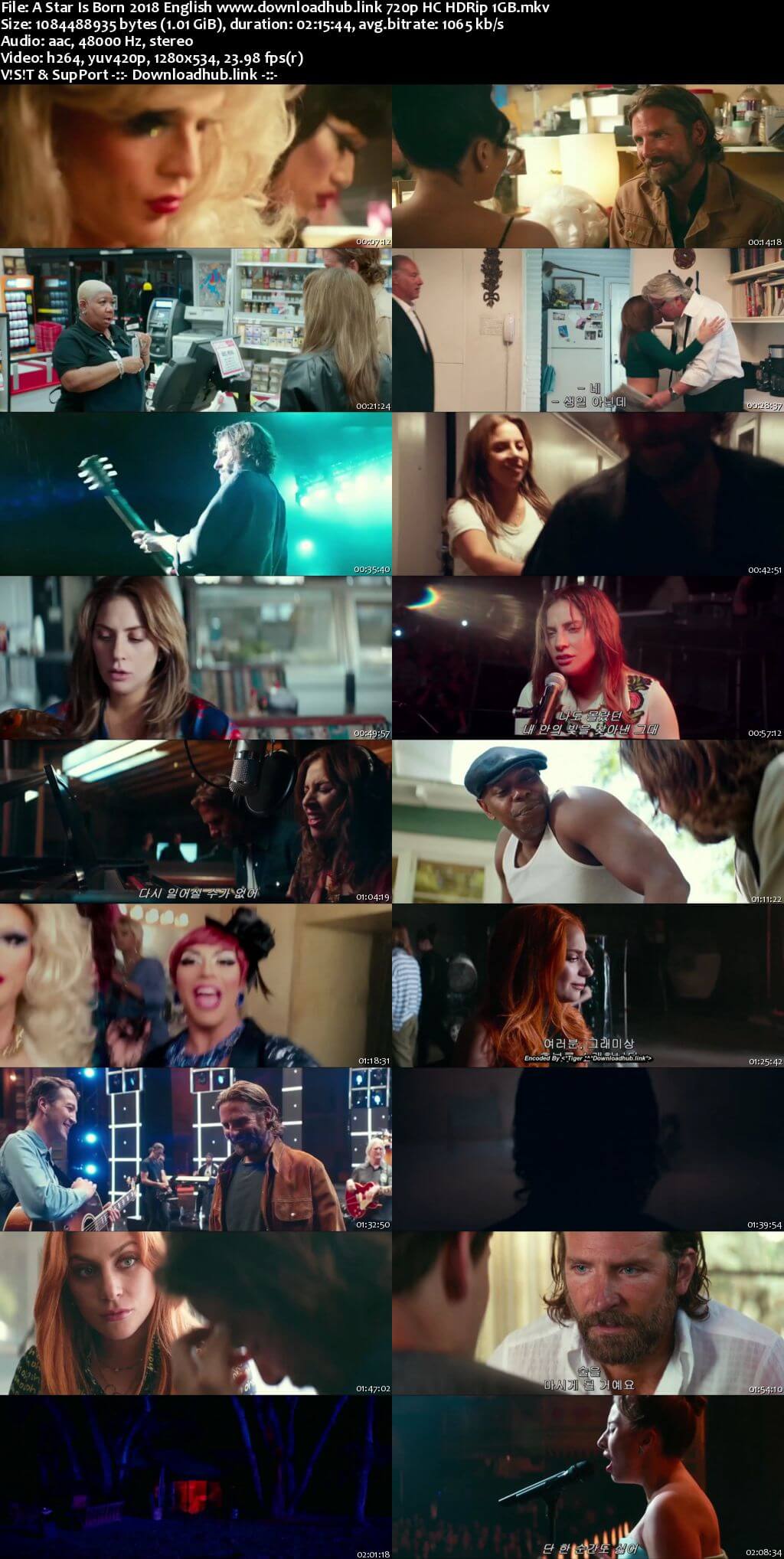 A Star Is Born 2018 English 720p HC HDRip 1GB