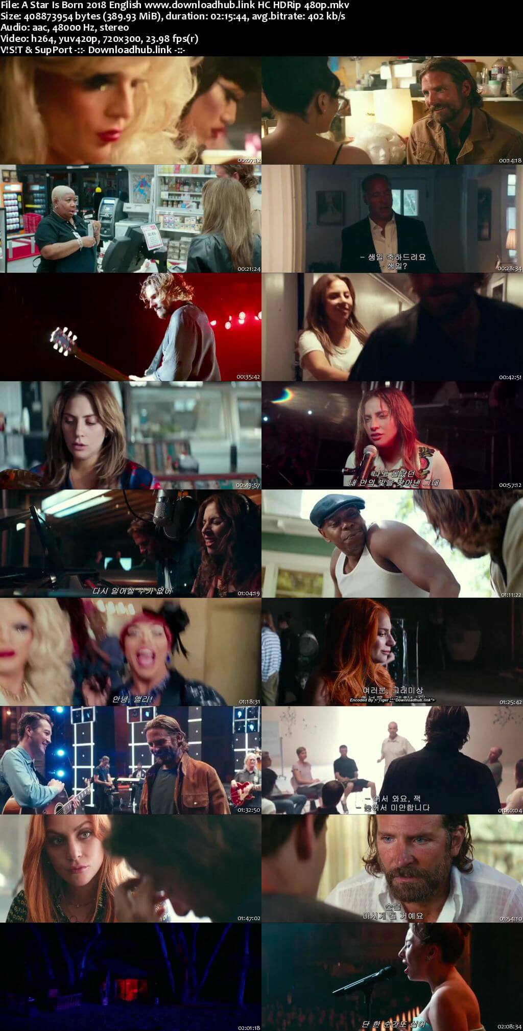 A Star Is Born 2018 English 350MB HC HDRip 480p