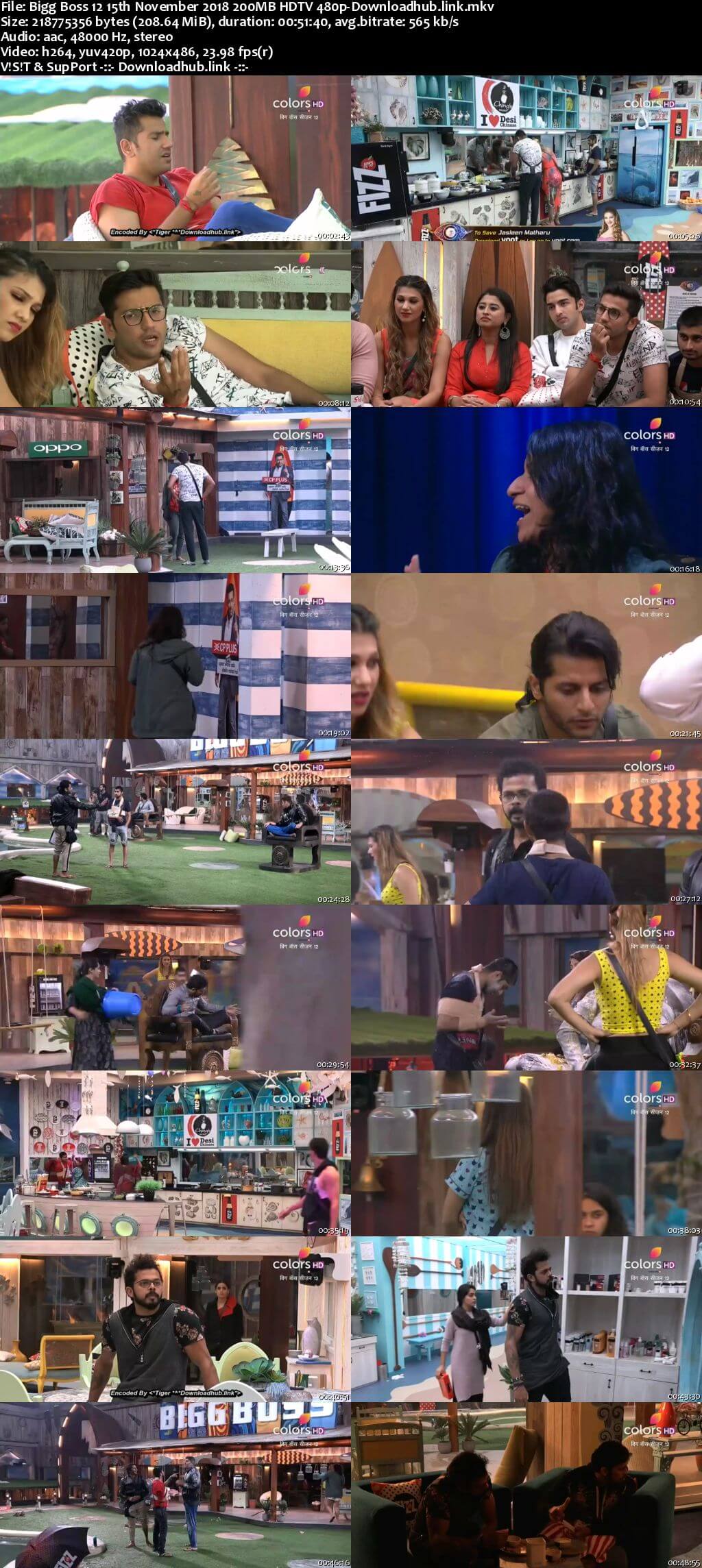 Bigg Boss 12 15 November 2018 Episode 60 HDTV 480p