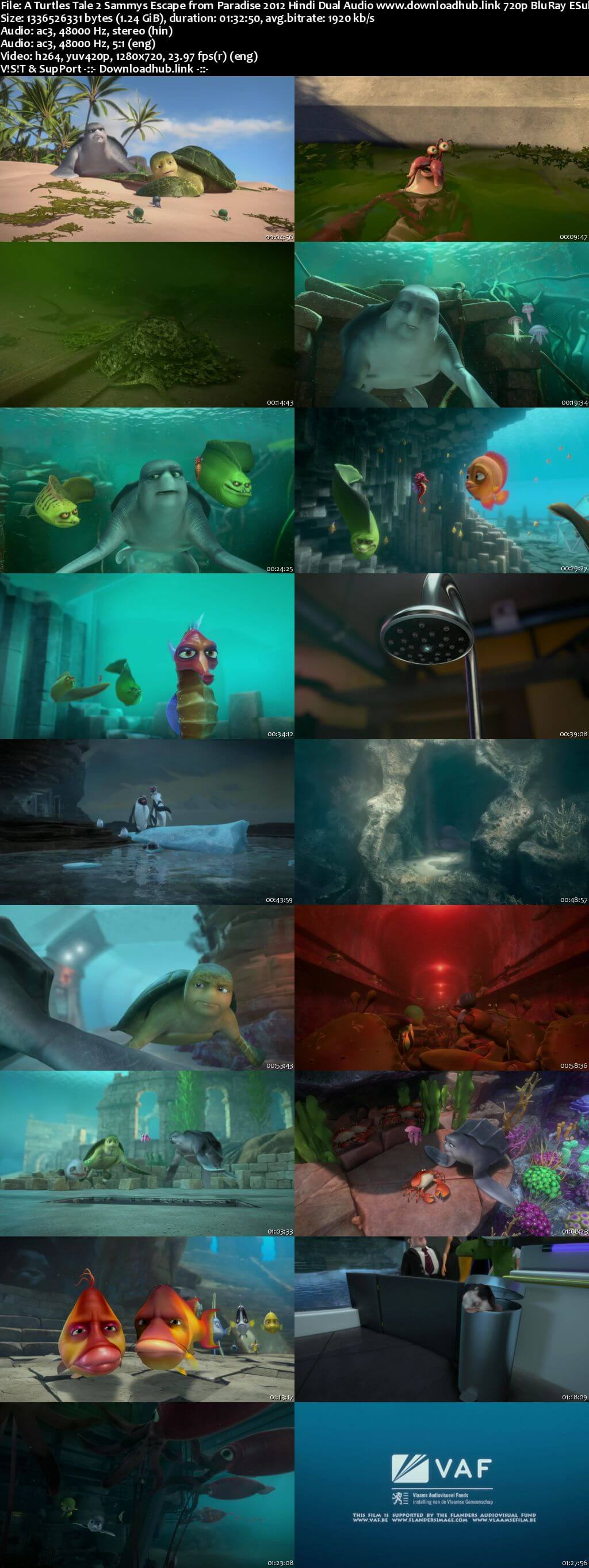 A Turtles Tale 2 Sammys Escape from Paradise 2012 Hindi Dual Audio 720p BluRay ESubs