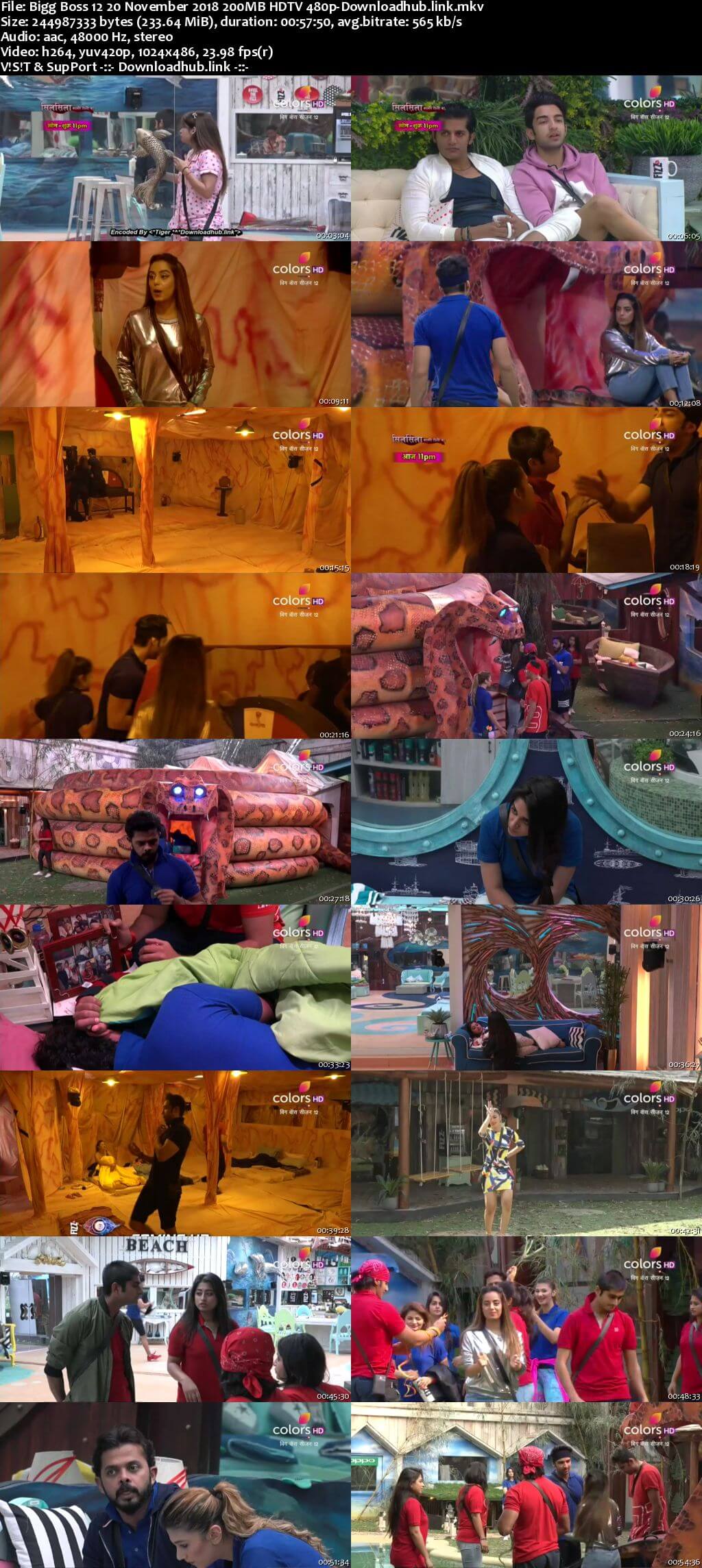 Bigg Boss 12 20 November 2018 Episode 65 HDTV 480p