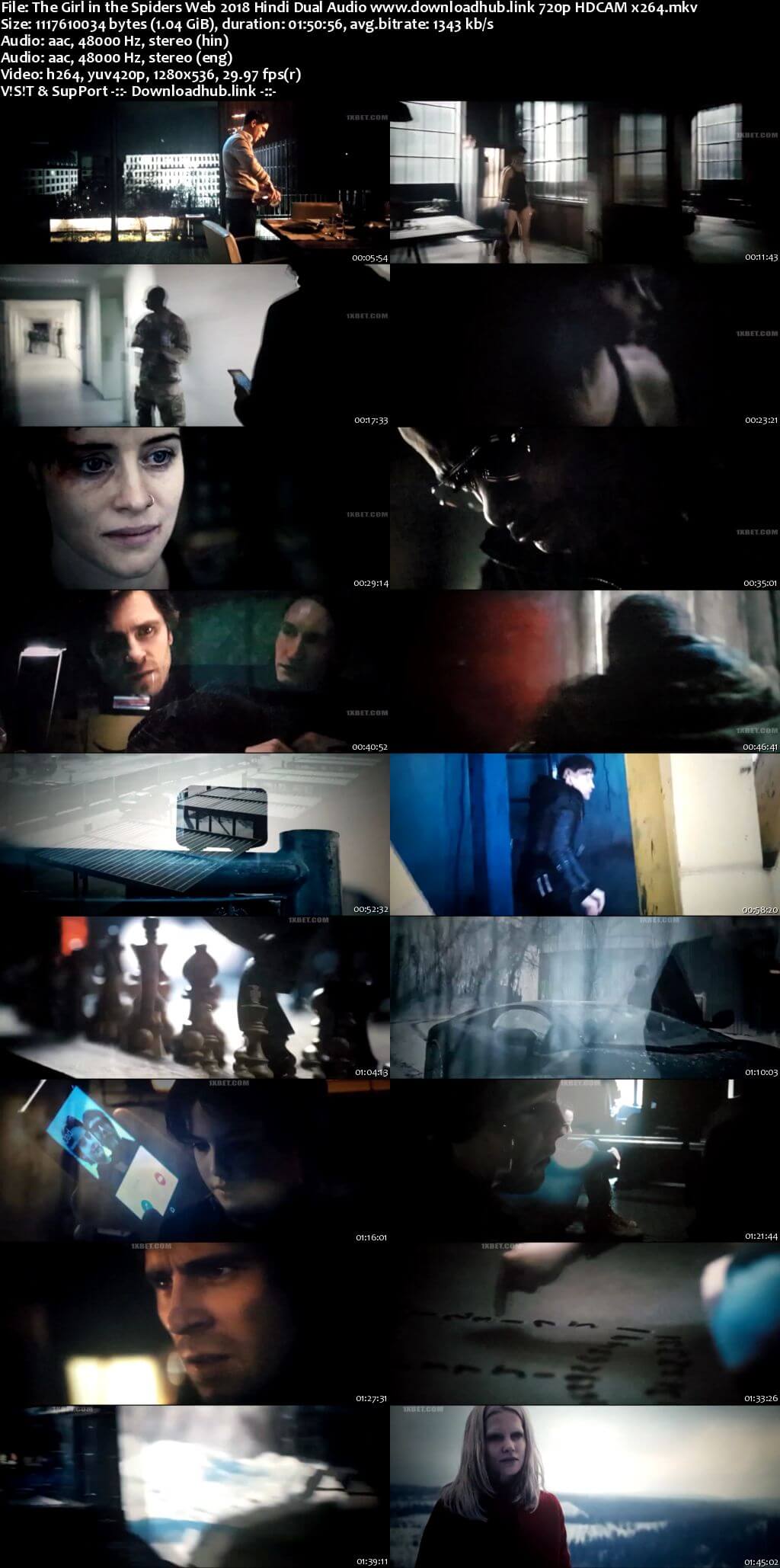 The Girl in the Spiders Web 2018 Hindi Dual Audio 720p HDCAM x264