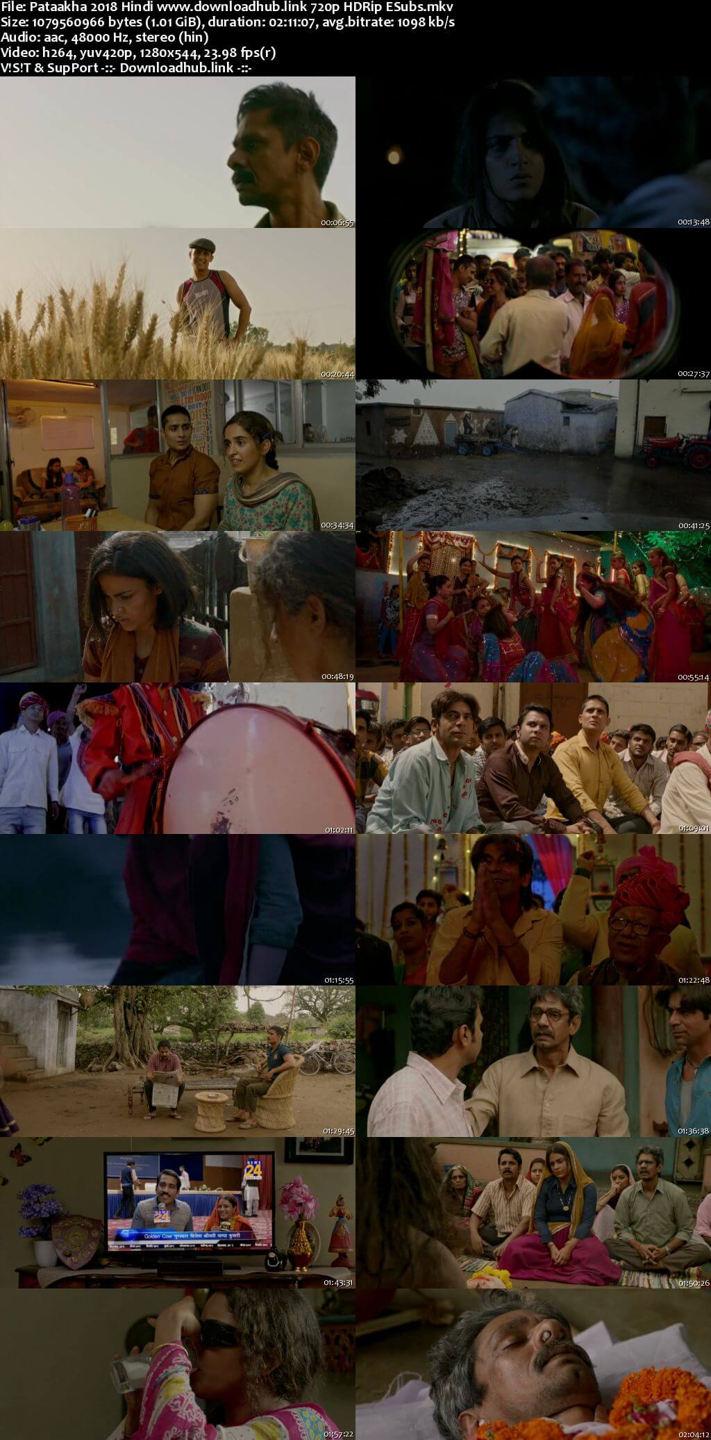 Pataakha 2018 Hindi 720p HDRip ESubs