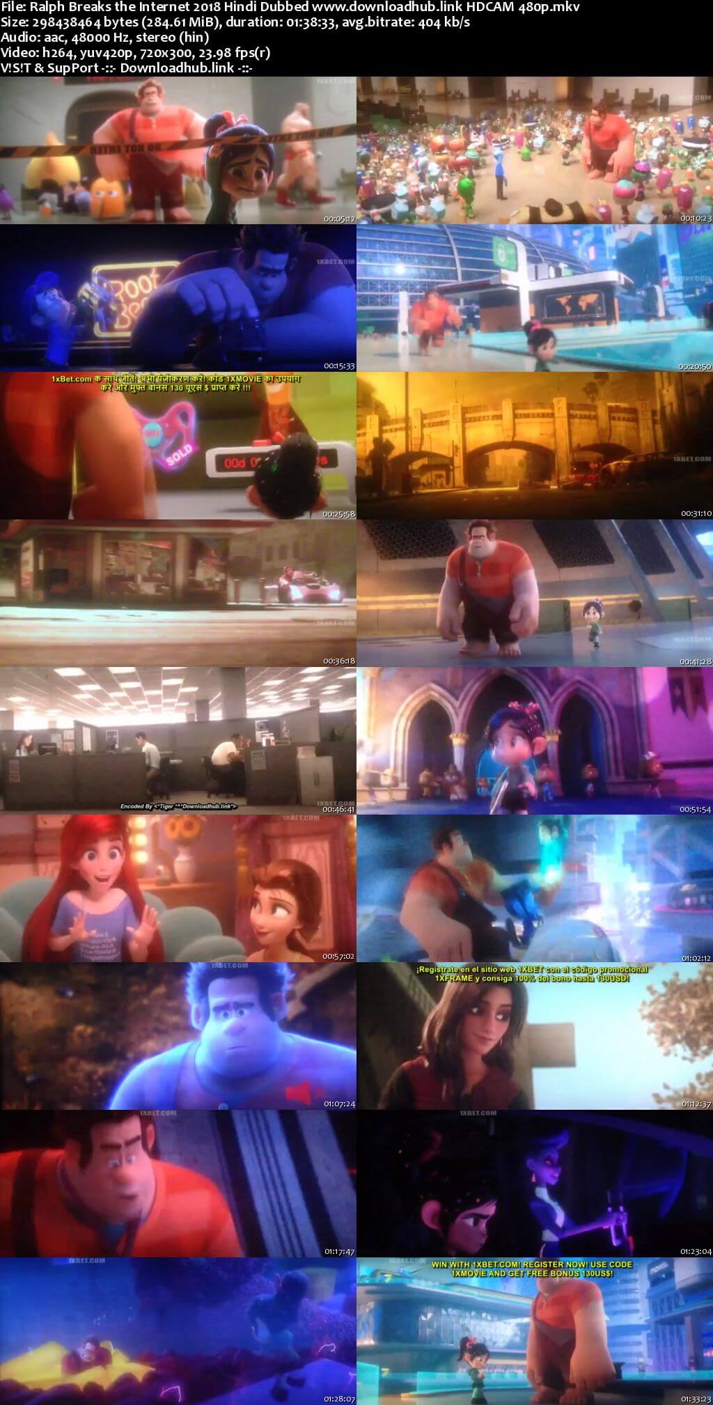 Ralph Breaks the Internet 2018 Hindi Dubbed 280MB HDCAM 480p