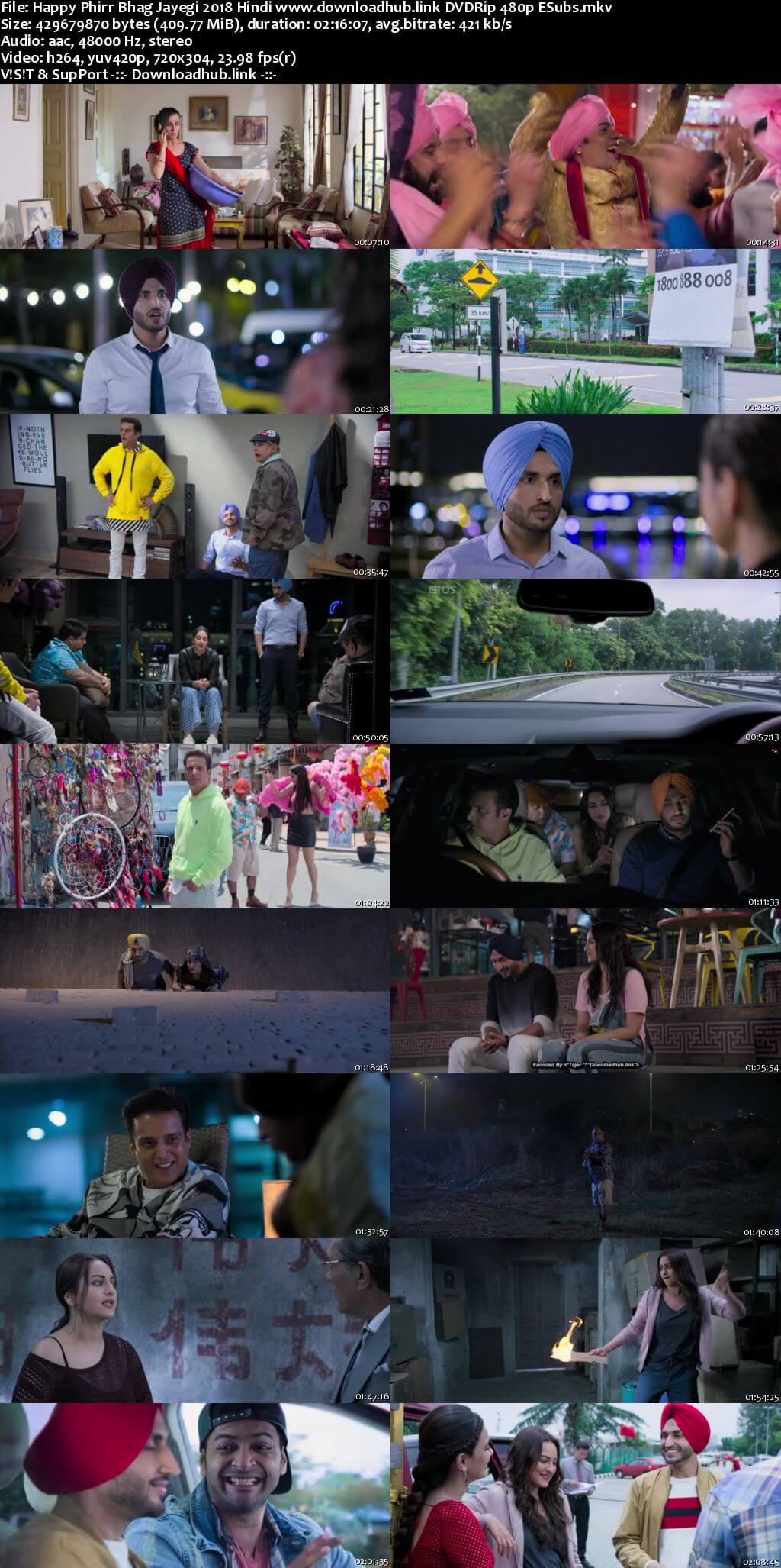 Happy Phirr Bhag Jayegi 2018 Hindi 400MB DVDRip 480p ESubs