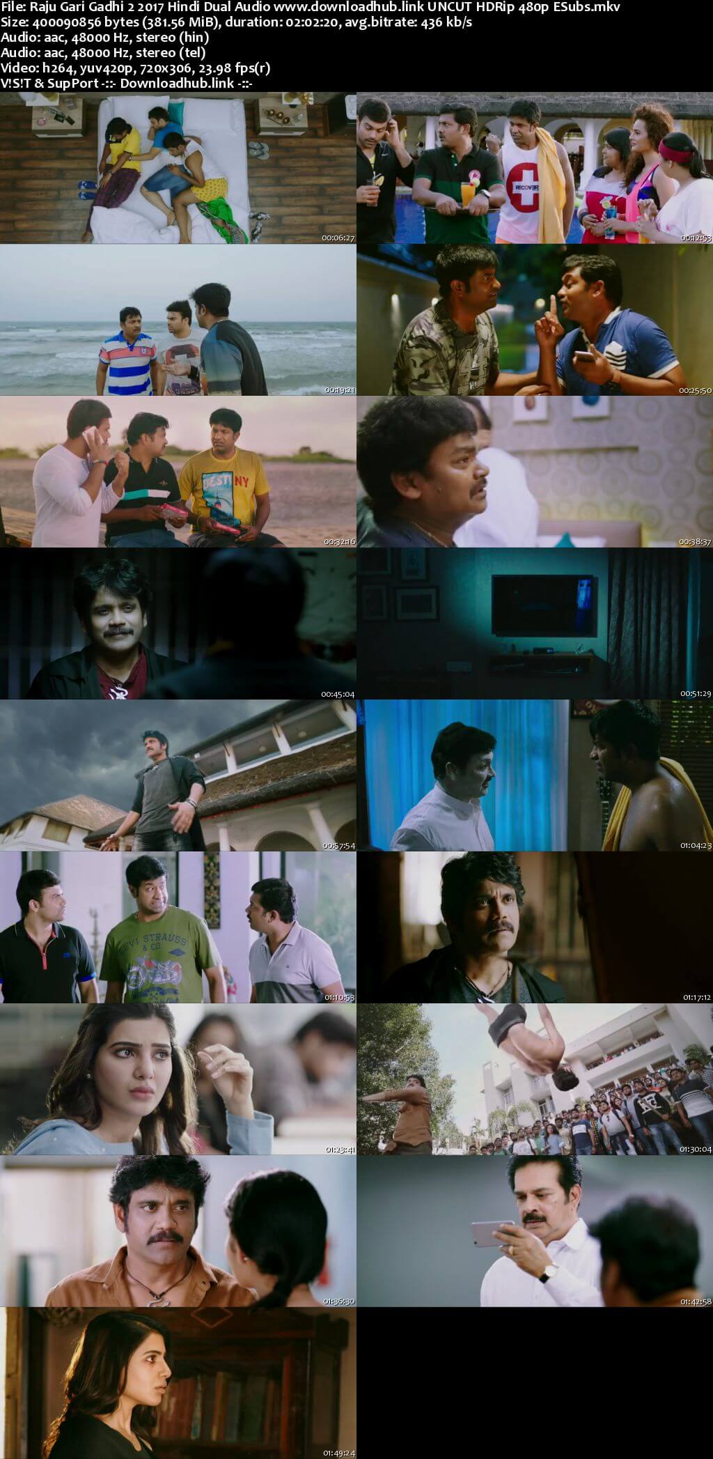 Raju Gari Gadhi 2 2017 Hindi Dual Audio 350MB UNCUT HDRip 480p ESubs