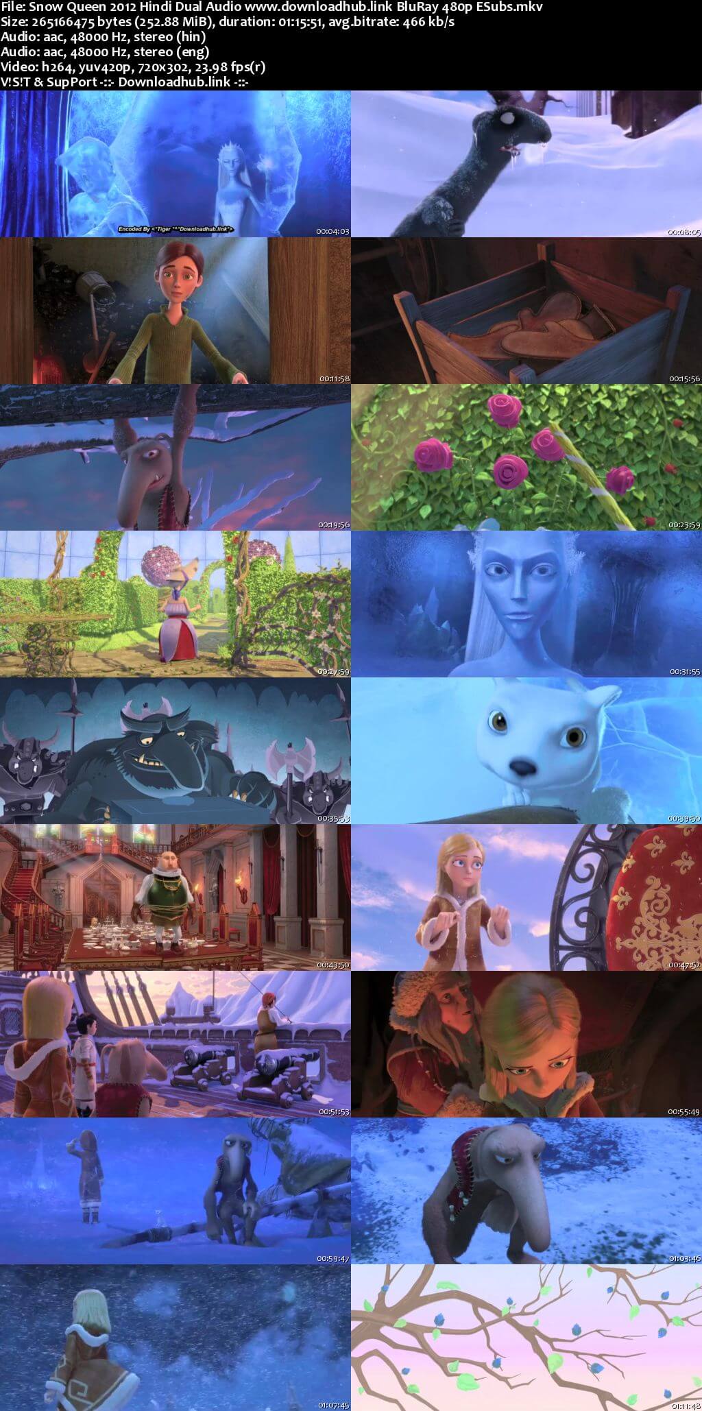 Snow Queen 2012 Hindi Dual Audio 250MB BluRay 480p ESubs