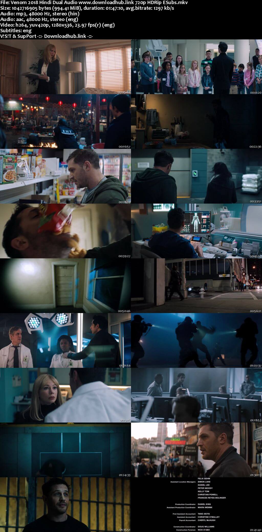 Venom 2018 Hindi Dual Audio 720p HDRip ESubs Venom 2018 Hindi Dual Audio 720p HDRip ESubs