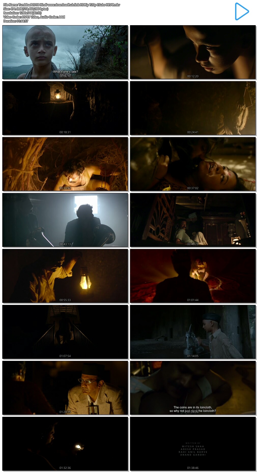 Tumbbad 2018 Hindi 500MB HDRip 720p ESubs HEVC