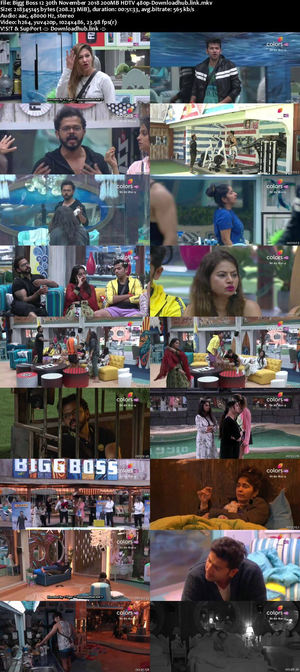 Bigg Boss 12 30 November 2018 Episode 75 HDTV 480p