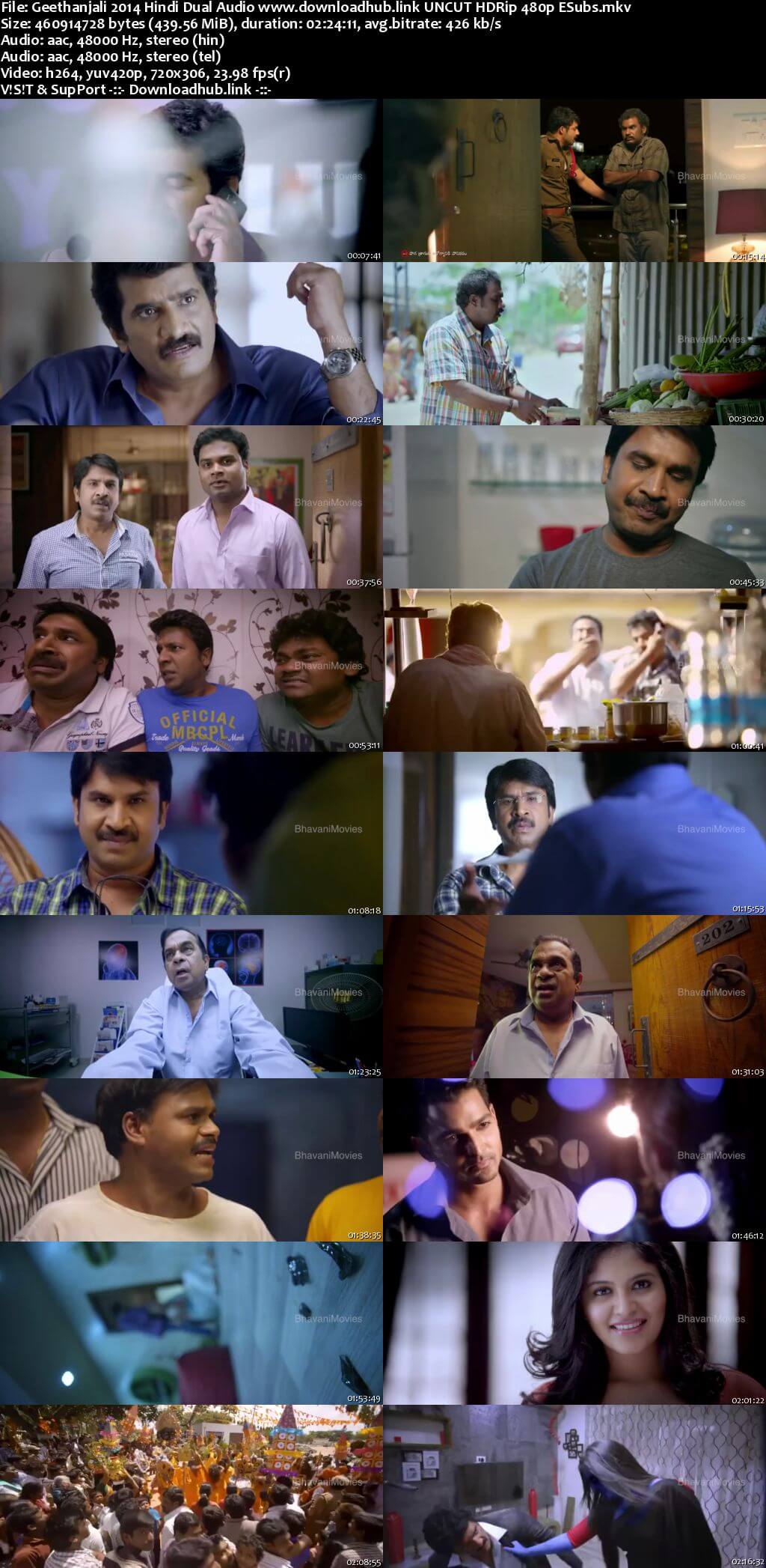 Geethanjali 2014 Hindi Dual Audio 450MB UNCUT HDRip 480p ESubs Geethanjali 2014 Hindi Dual Audio 450MB UNCUT HDRip 480p ESubs