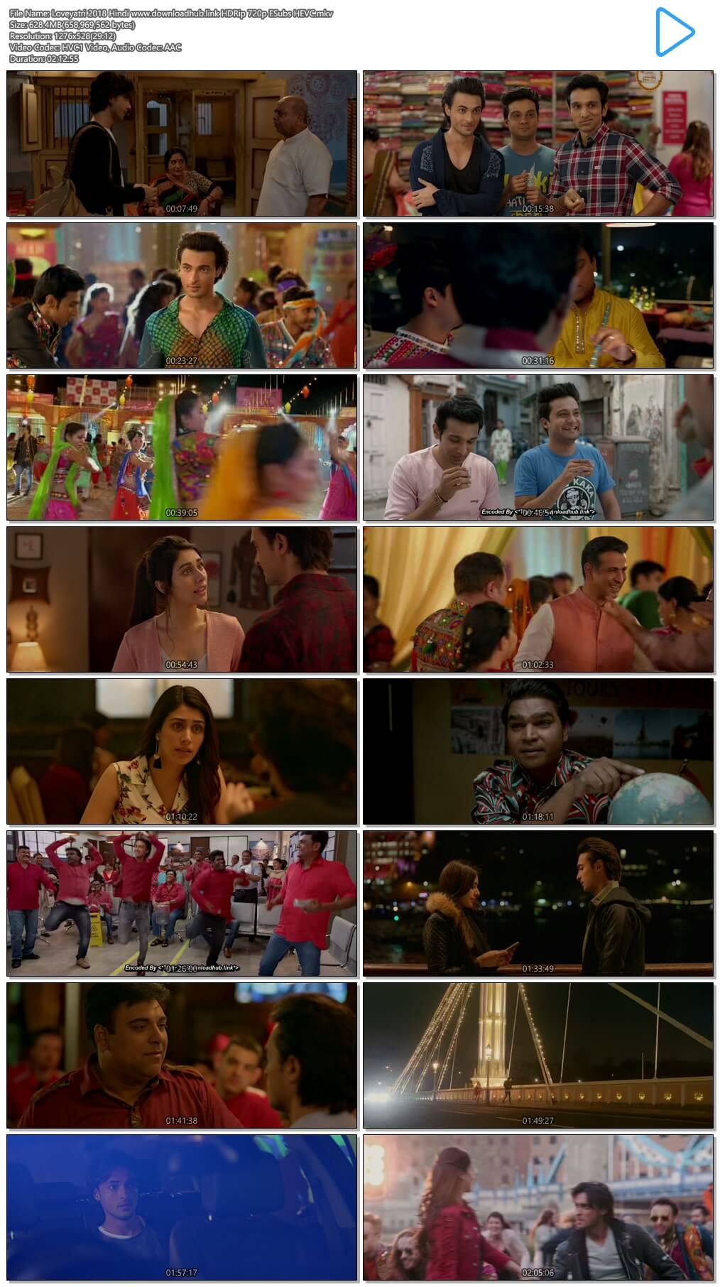 Loveyatri 2018 Hindi 600MB HDRip 720p ESubs HEVC