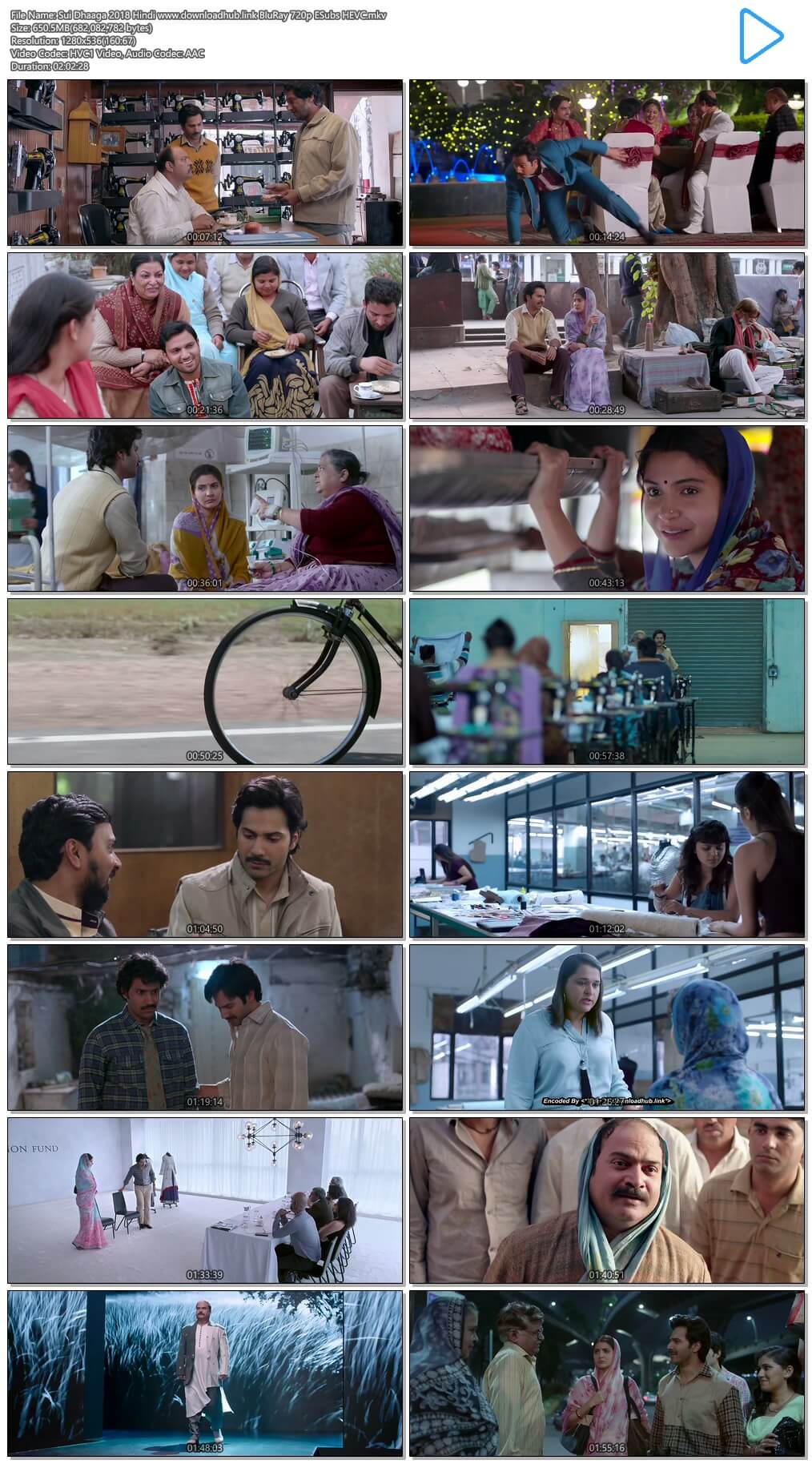 Sui Dhaaga 2018 Hindi 650MB BluRay 720p ESubs HEVC