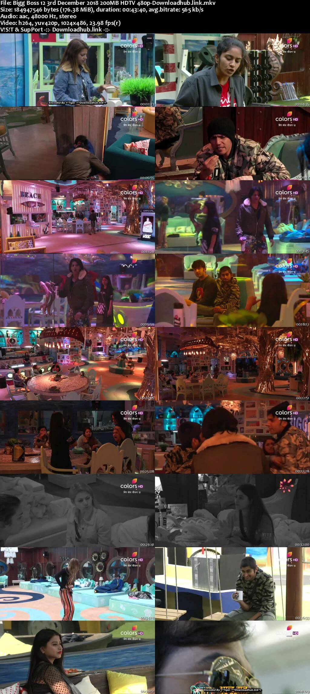 Bigg Boss 12 03 December 2018 Episode 78 HDTV 480p