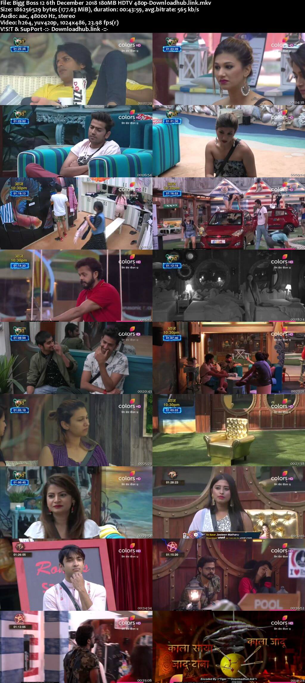 Bigg Boss 12 06 December 2018 Episode 81 HDTV 480p