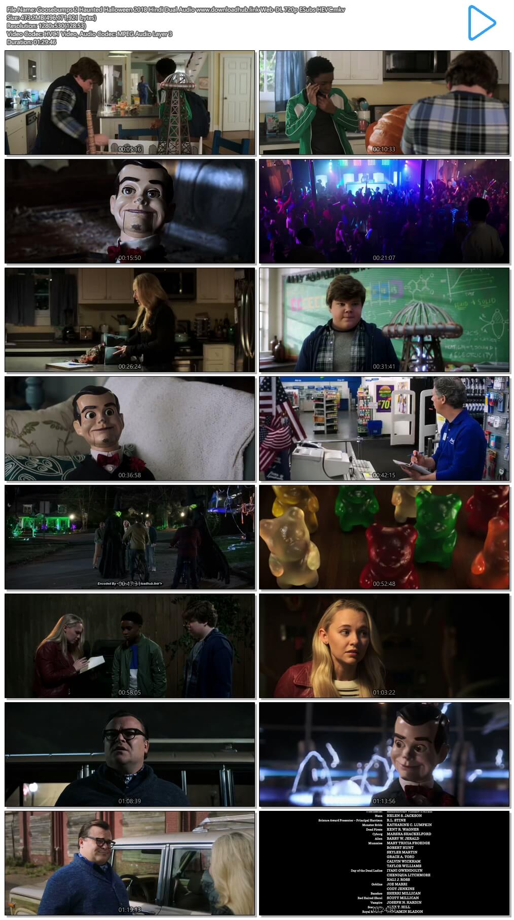 Goosebumps 2 Haunted Halloween 2018 Hindi Dual Audio 450MB Web-DL 720p ESubs HEVC