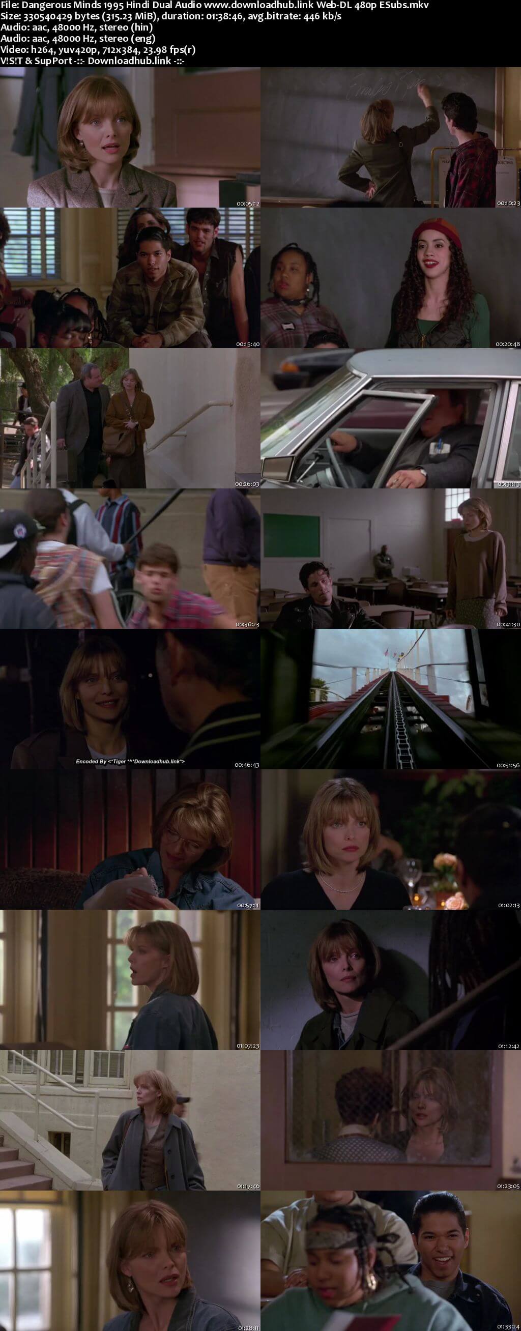Dangerous Minds 1995 Hindi Dual Audio 300MB Web-DL 480p ESubs