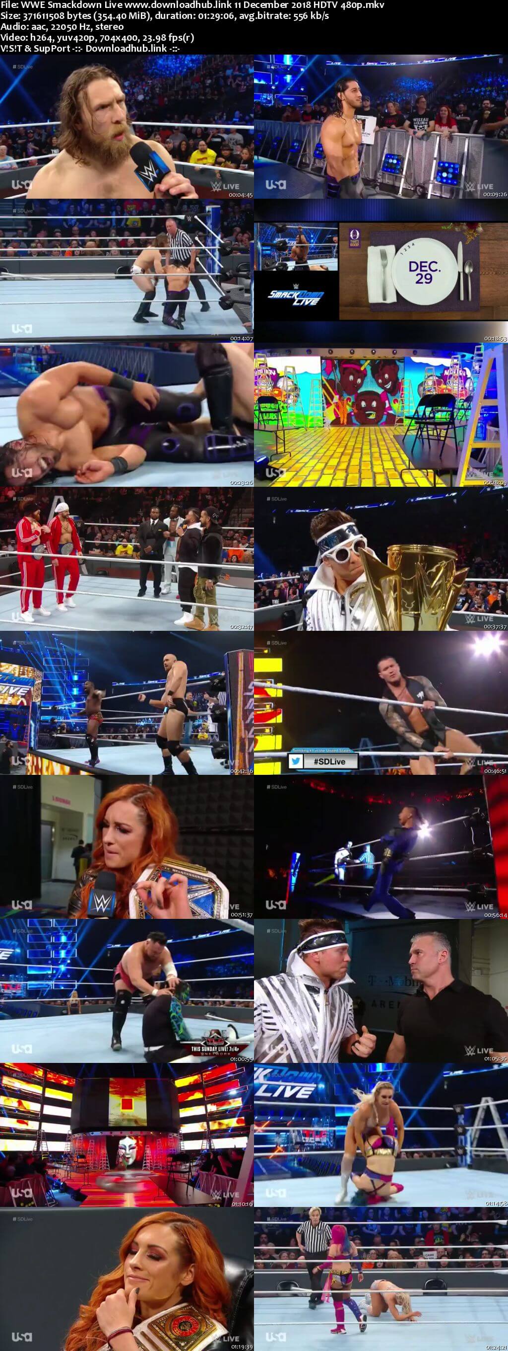 WWE Smackdown Live 11th December 2018 300MB HDTV 480p