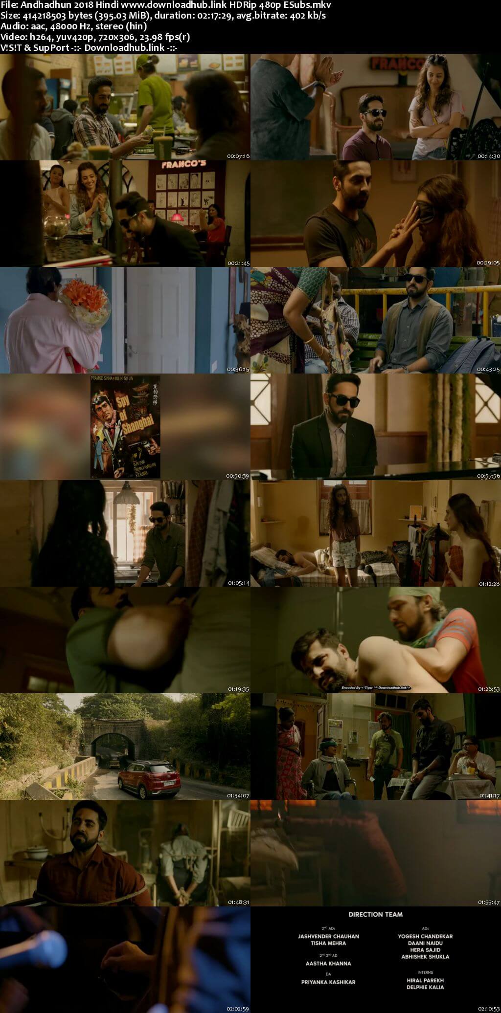Andhadhun 2018 Hindi 400MB HDRip 480p ESubs