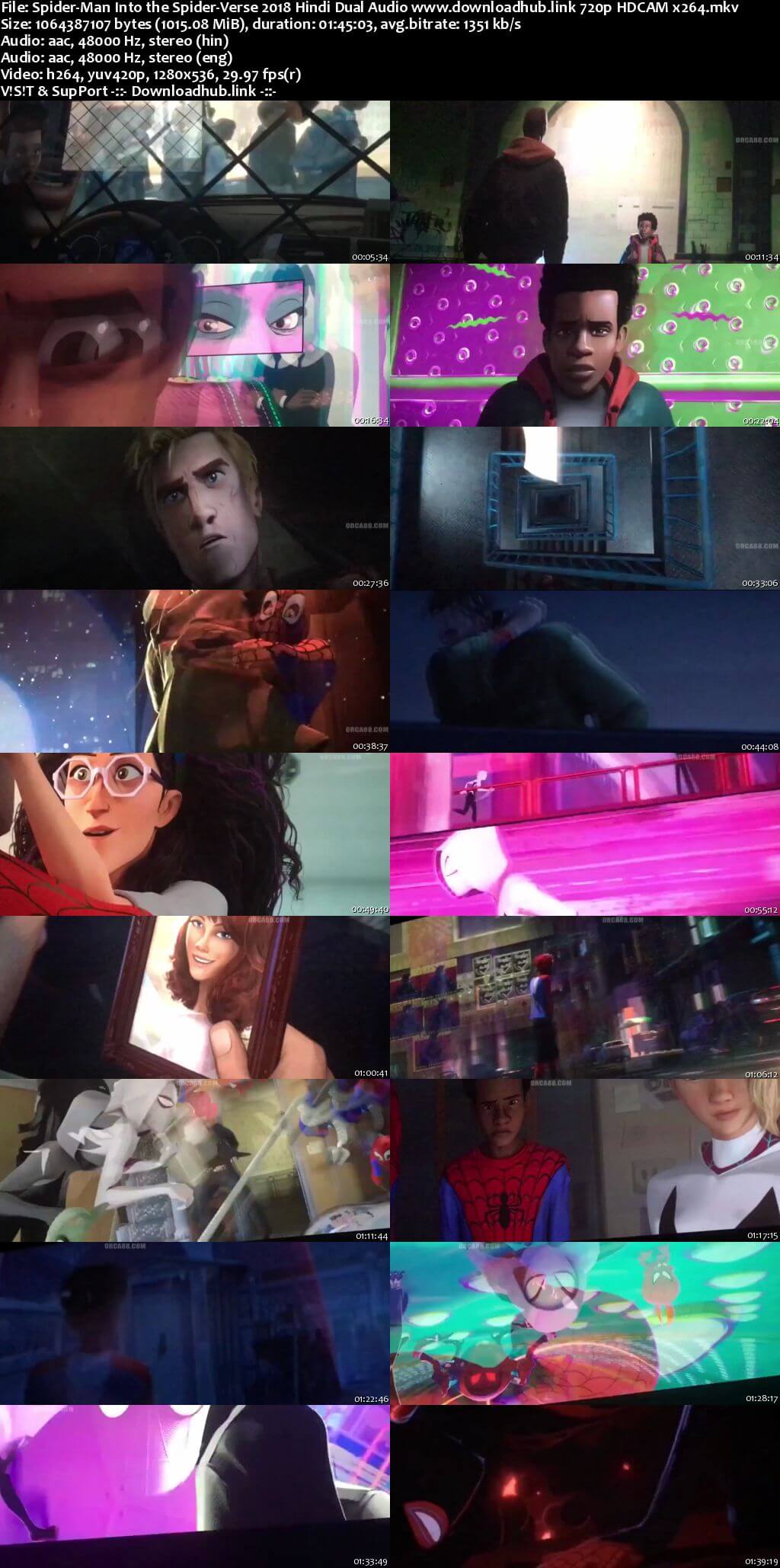 Spider-Man Into the Spider-Verse 2018 Hindi Dual Audio 720p HDCAM x264