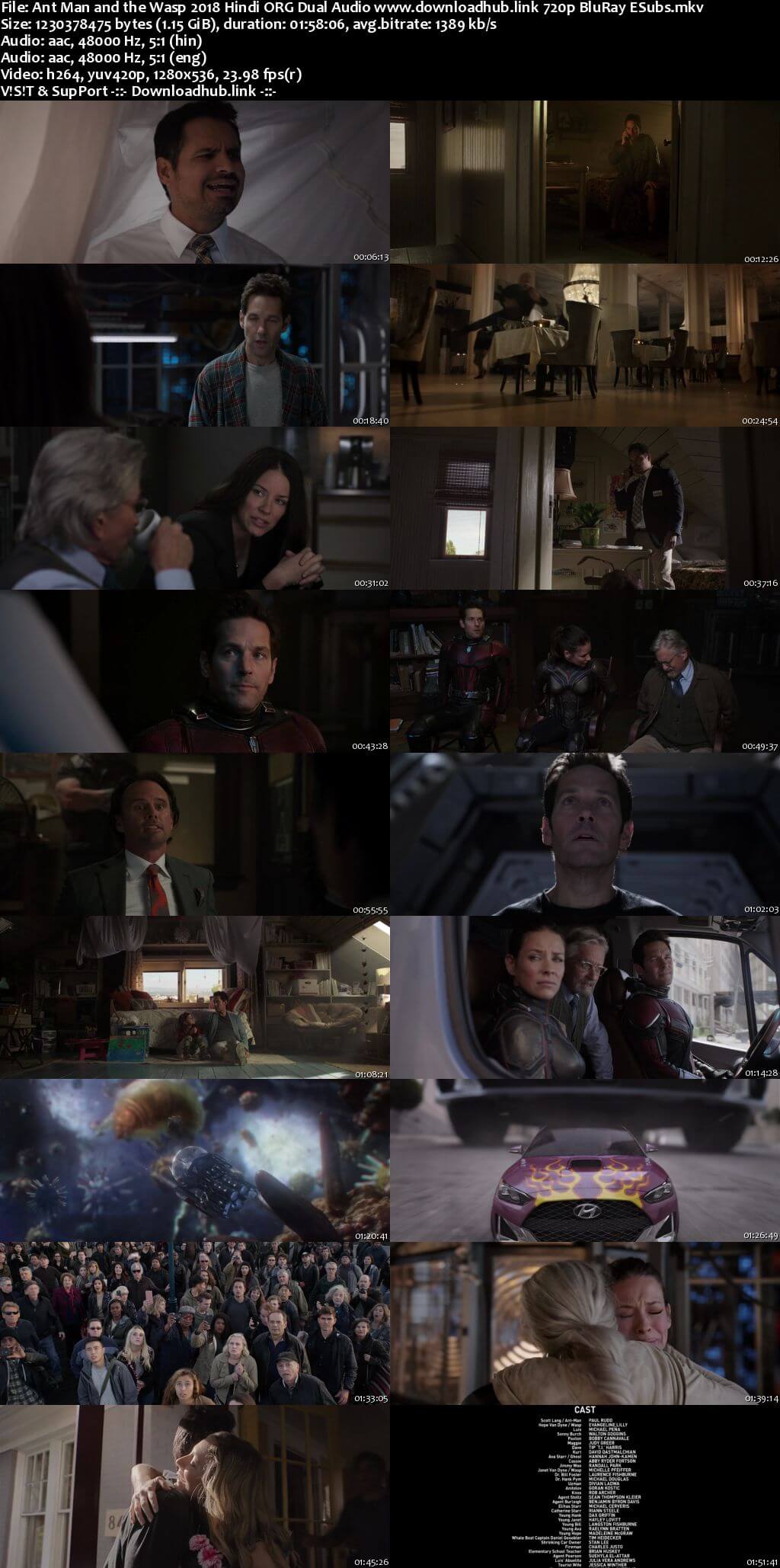 Ant Man and the Wasp 2018 Hindi Dual Audio 720p BluRay ESubs Ant Man and the Wasp 2018 Hindi Dual Audio 720p BluRay ESubs
