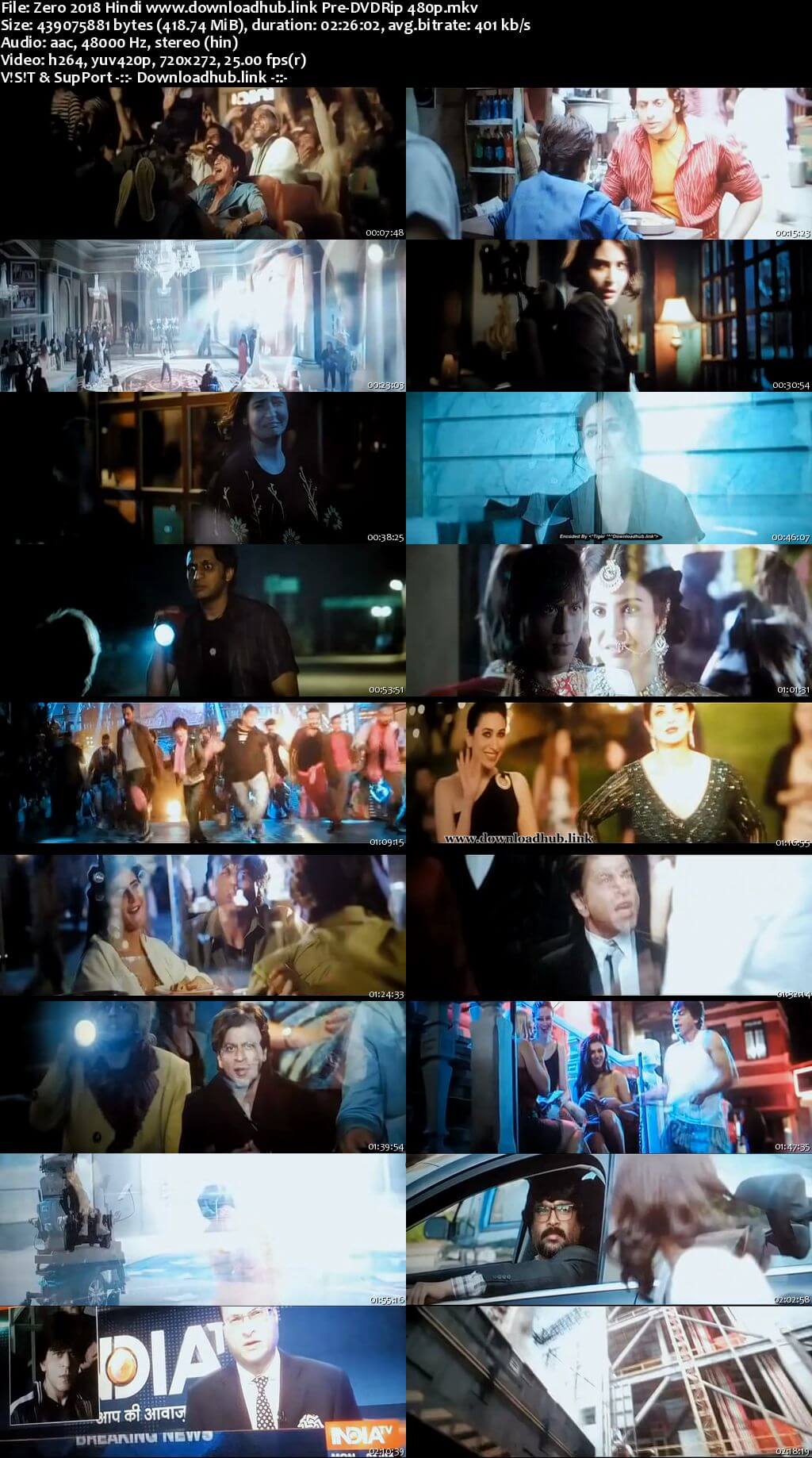 Zero 2018 Hindi 400MB Pre-DVDRip 480p