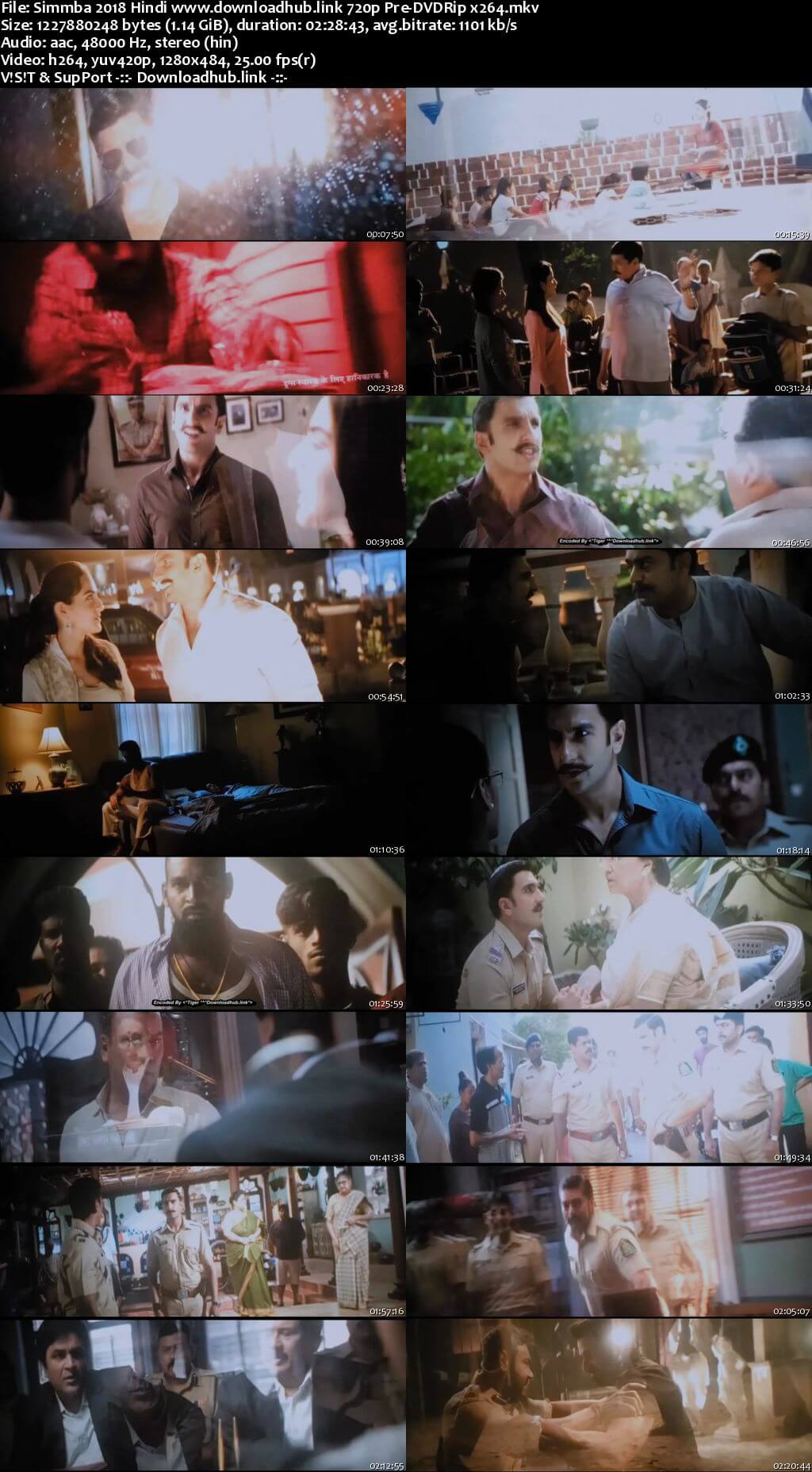 Simmba 2018 Hindi 720p Pre-DVDRip x264