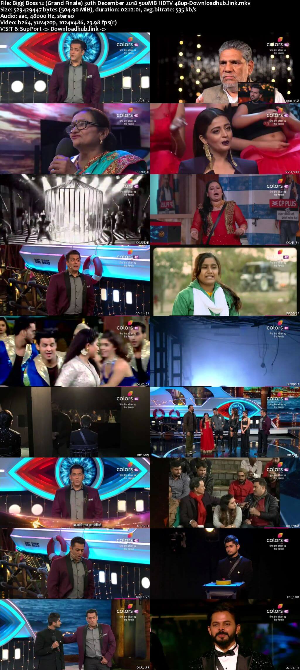 Bigg Boss 12 30 December 2018 Finale Episode HDTV 480p Bigg Boss 12 30 December 2018 Finale Episode HDTV 480p