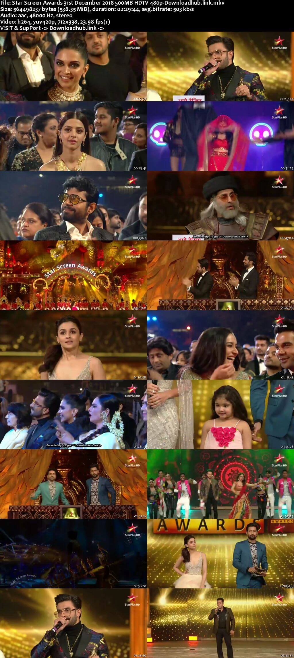 Star Screen Awards 31st December 2018 500MB HDTV 480p
