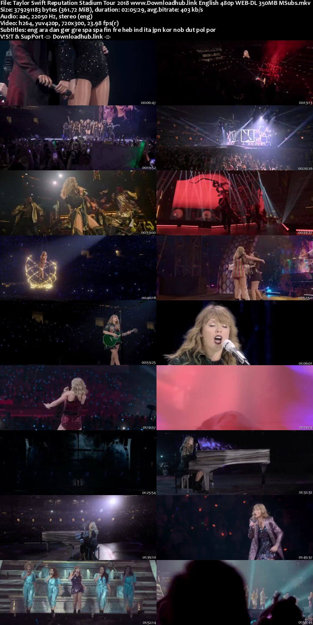 Taylor Swift Reputation Stadium Tour 2018 English 350MB NF Web-DL 480p MSubs