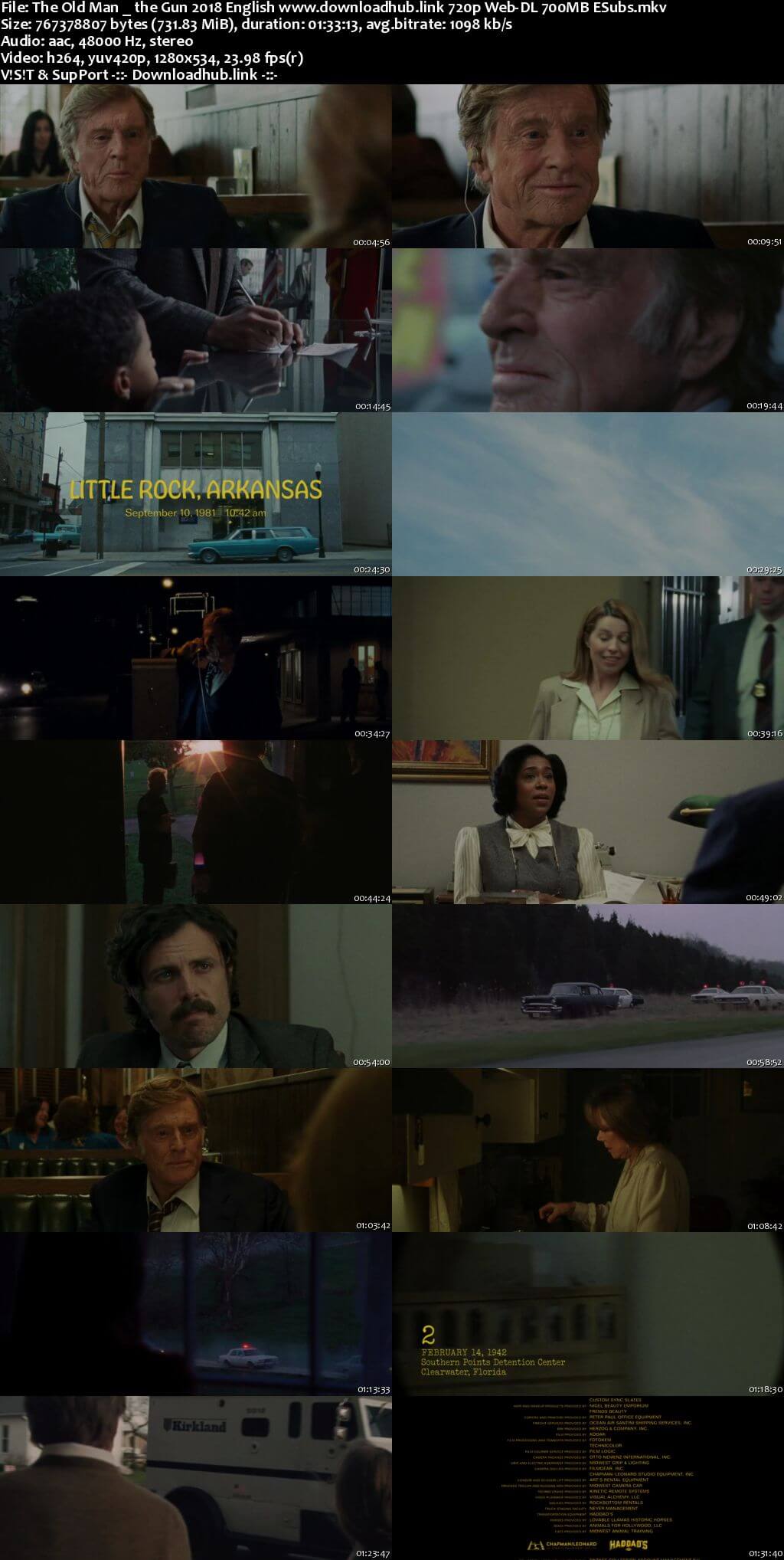 The Old Man & the Gun 2018 English 720p Web-DL 700MB ESubs