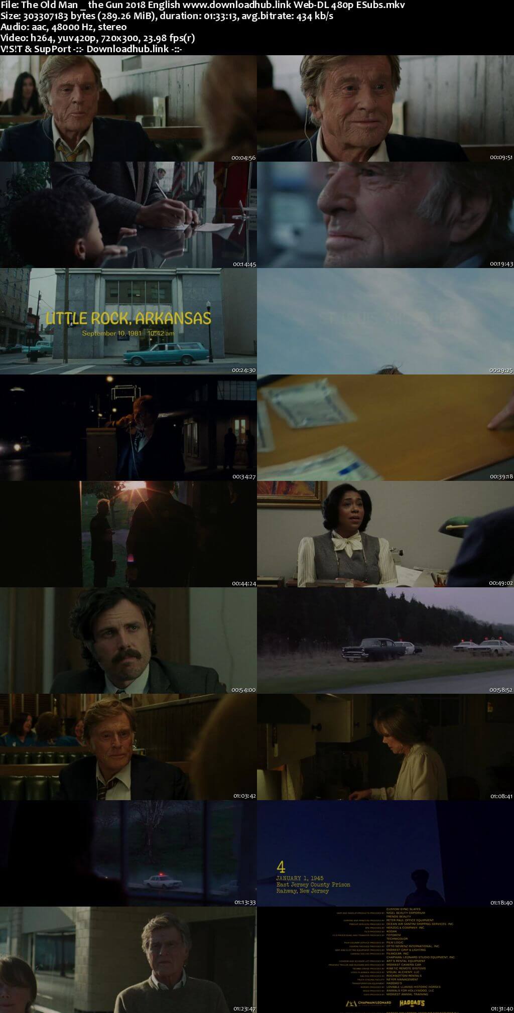The Old Man & the Gun 2018 English 280MB Web-DL 480p ESubs