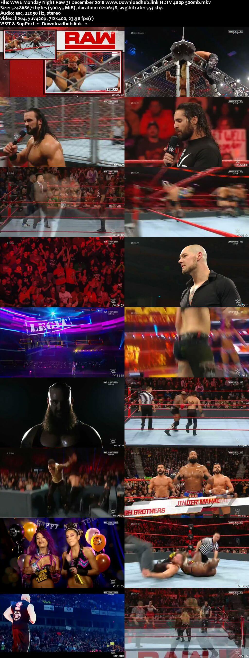 WWE Monday Night Raw 31st December 2018 500MB HDTVRip 480p