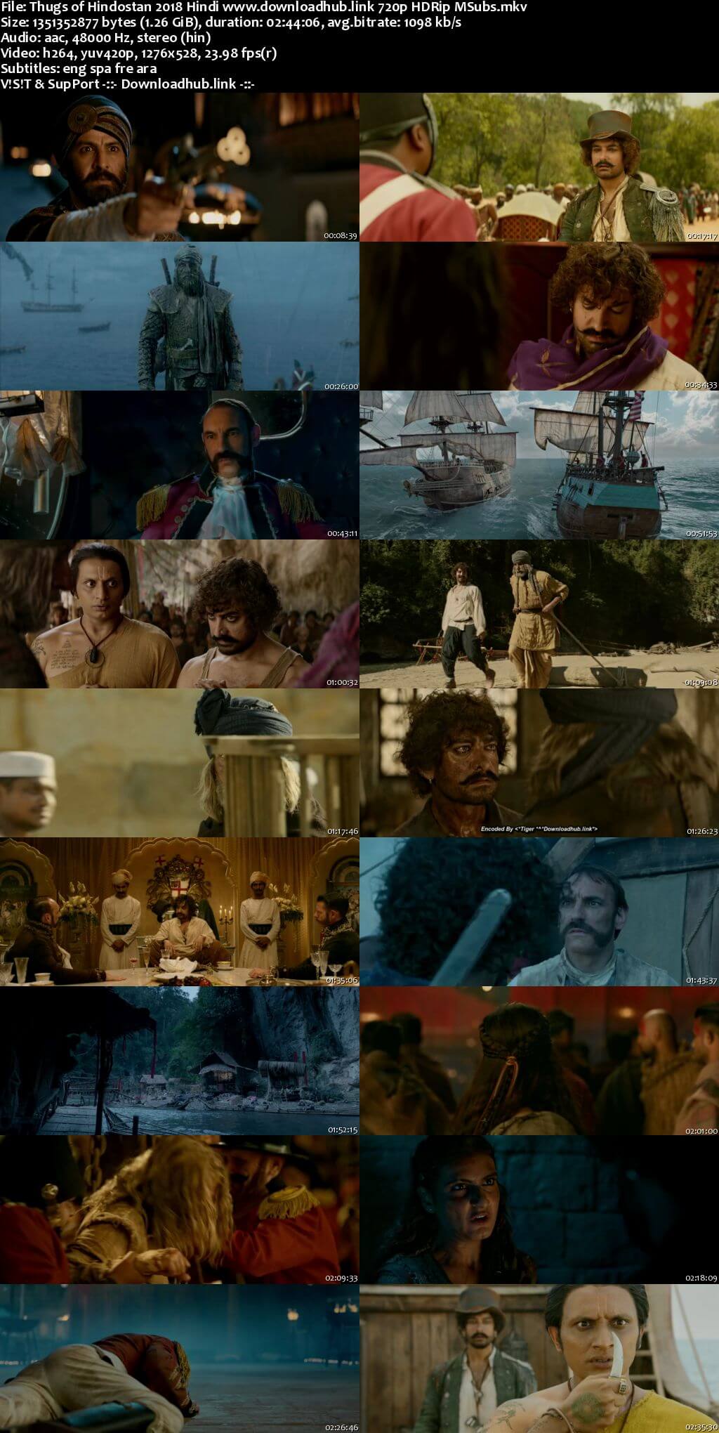 Thugs of Hindostan 2018 Hindi 720p HDRip MSubs