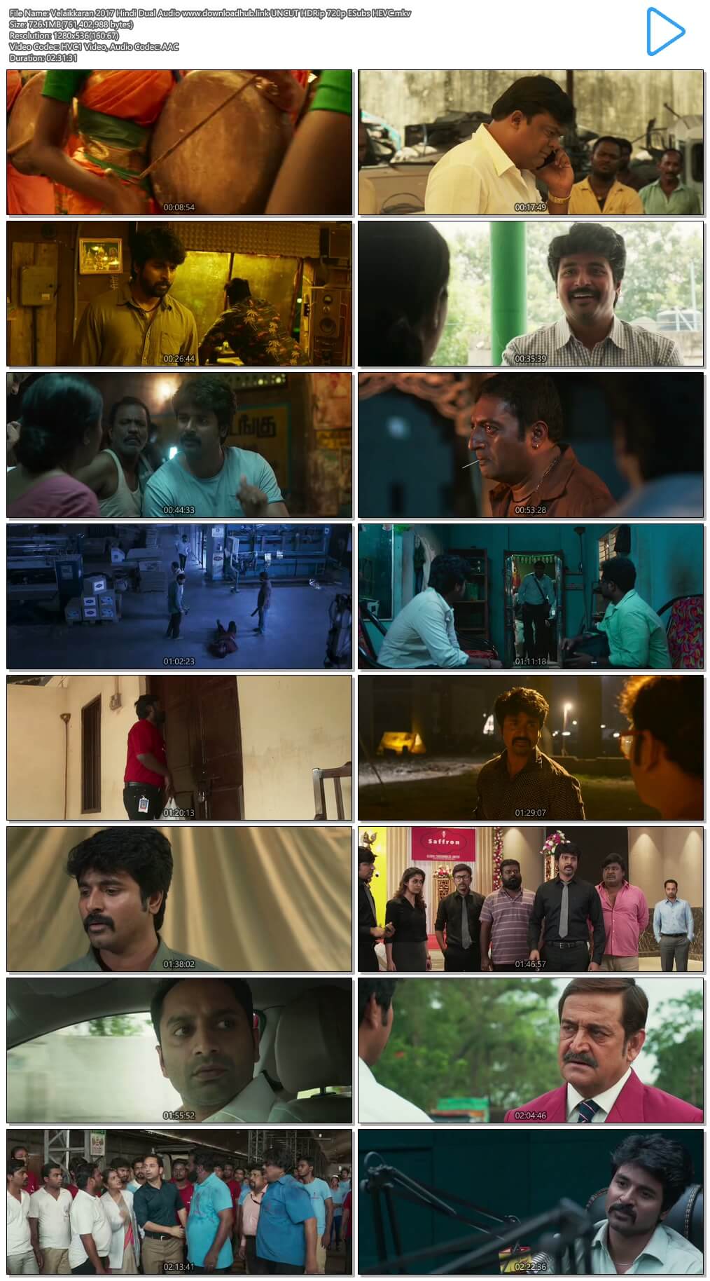 Velaikkaran 2017 Hindi Dual Audio 700MB UNCUT HDRip 720p ESubs HEVC