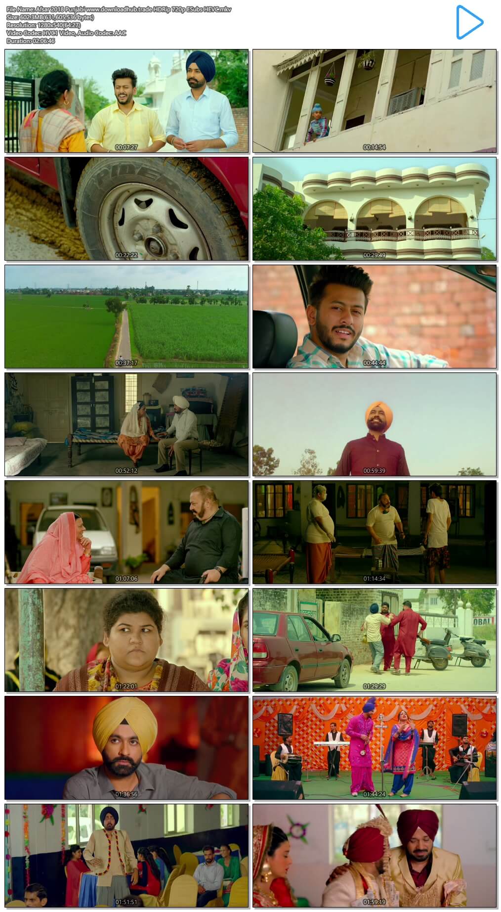 Afsar 2018 Punjabi 600MB HDRip 720p ESubs HEVC