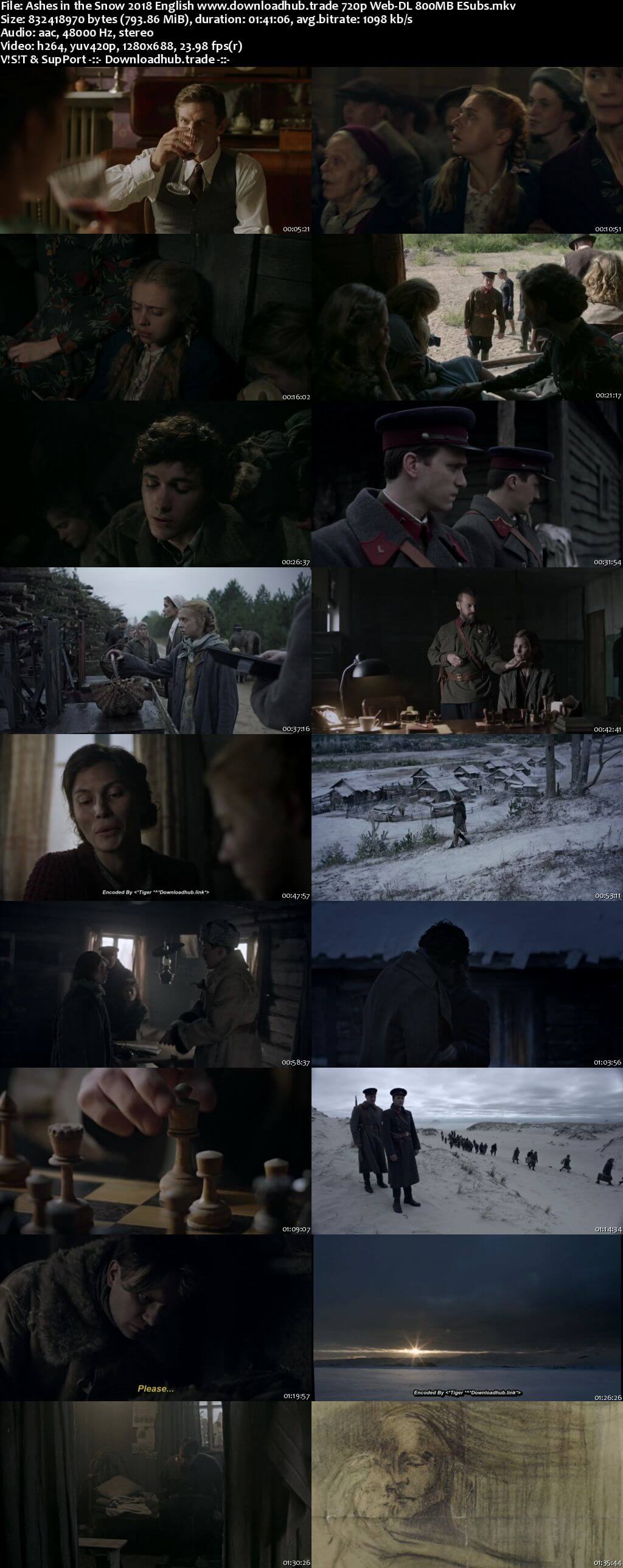 Ashes in the Snow 2018 English 720p Web-DL 800MB ESubs