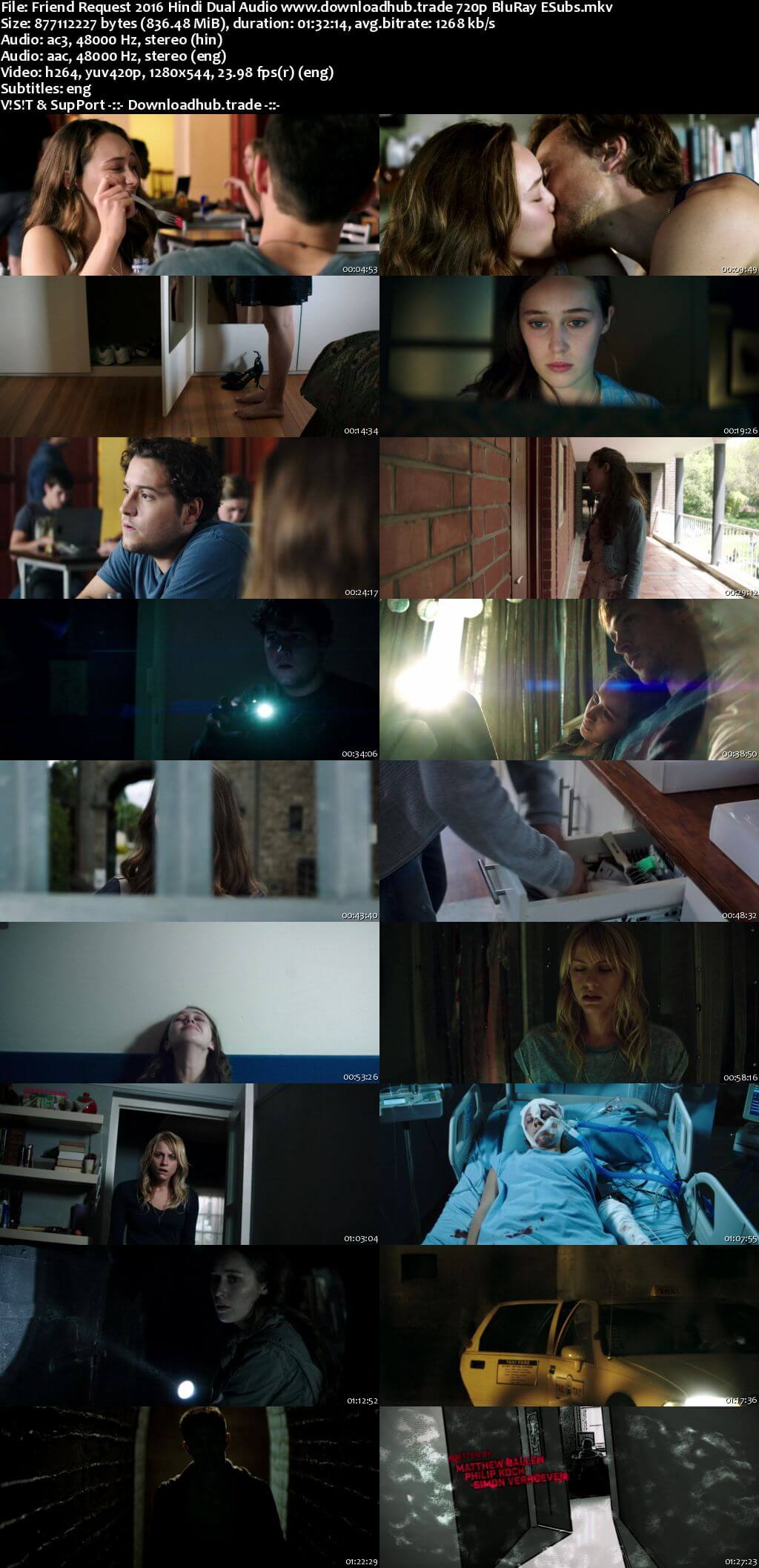 Friend Request 2016 Hindi Dual Audio 720p BluRay ESubs
