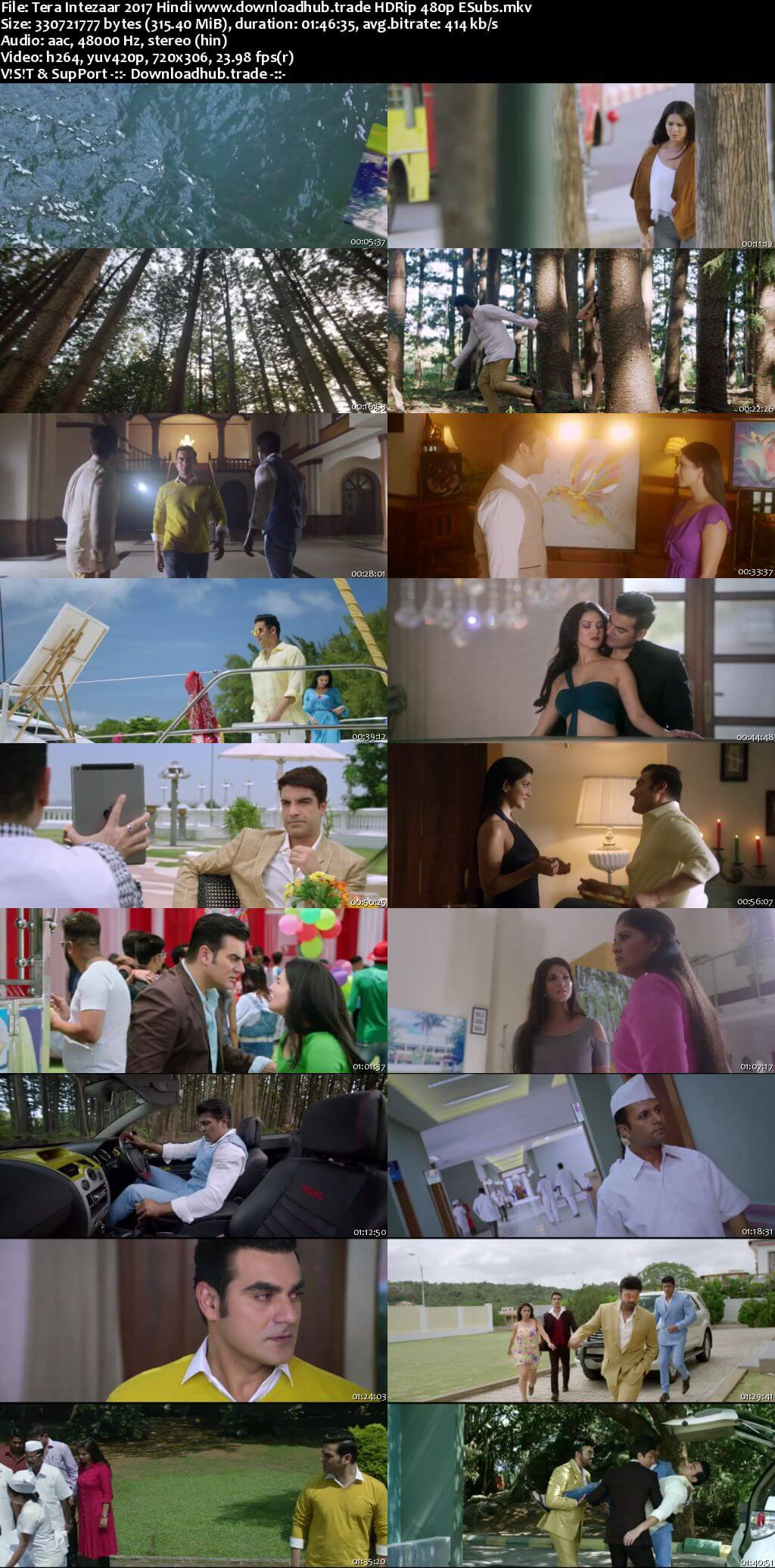 Tera Intezaar 2017 Hindi 300MB HDRip 480p ESubs