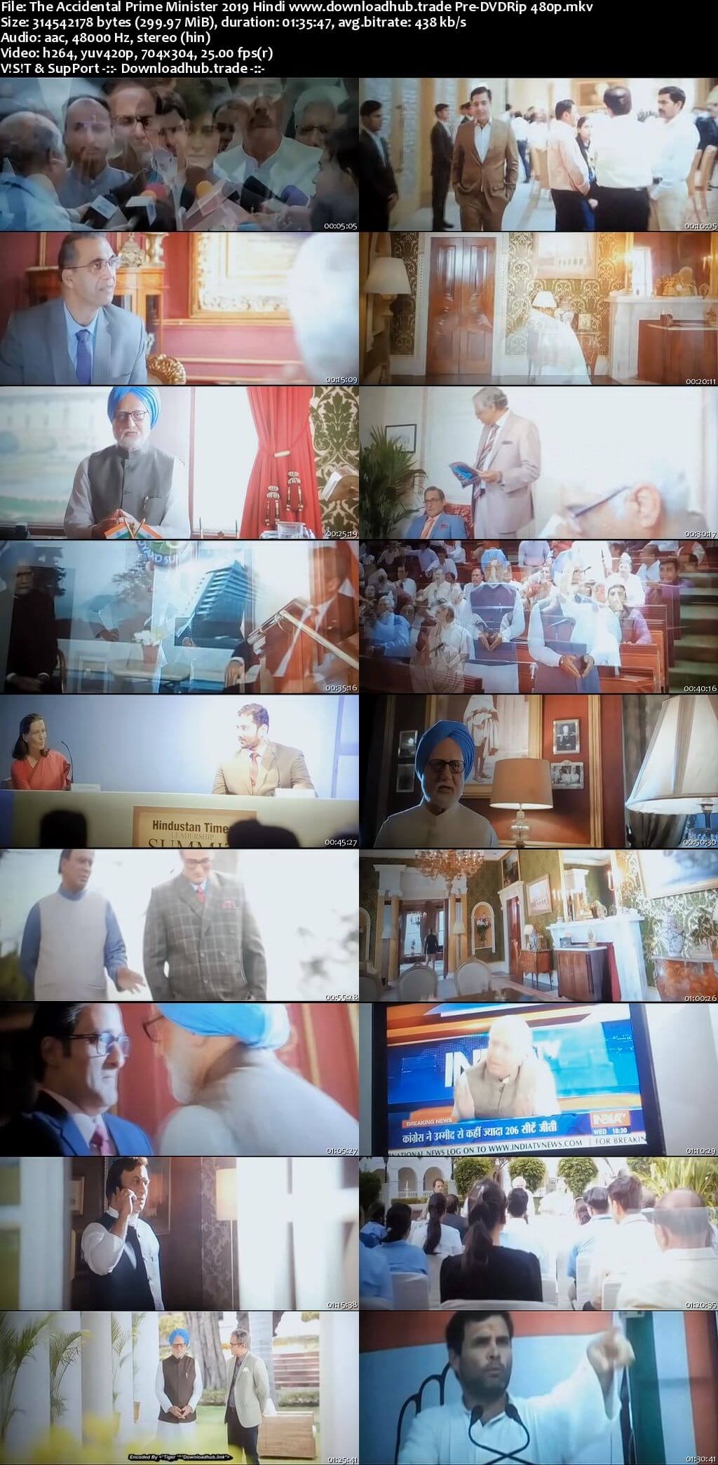The Accidental Prime Minister 2019 Hindi 300MB Pre-DVDRip 480p The Accidental Prime Minister 2019 Hindi 300MB Pre-DVDRip 480p