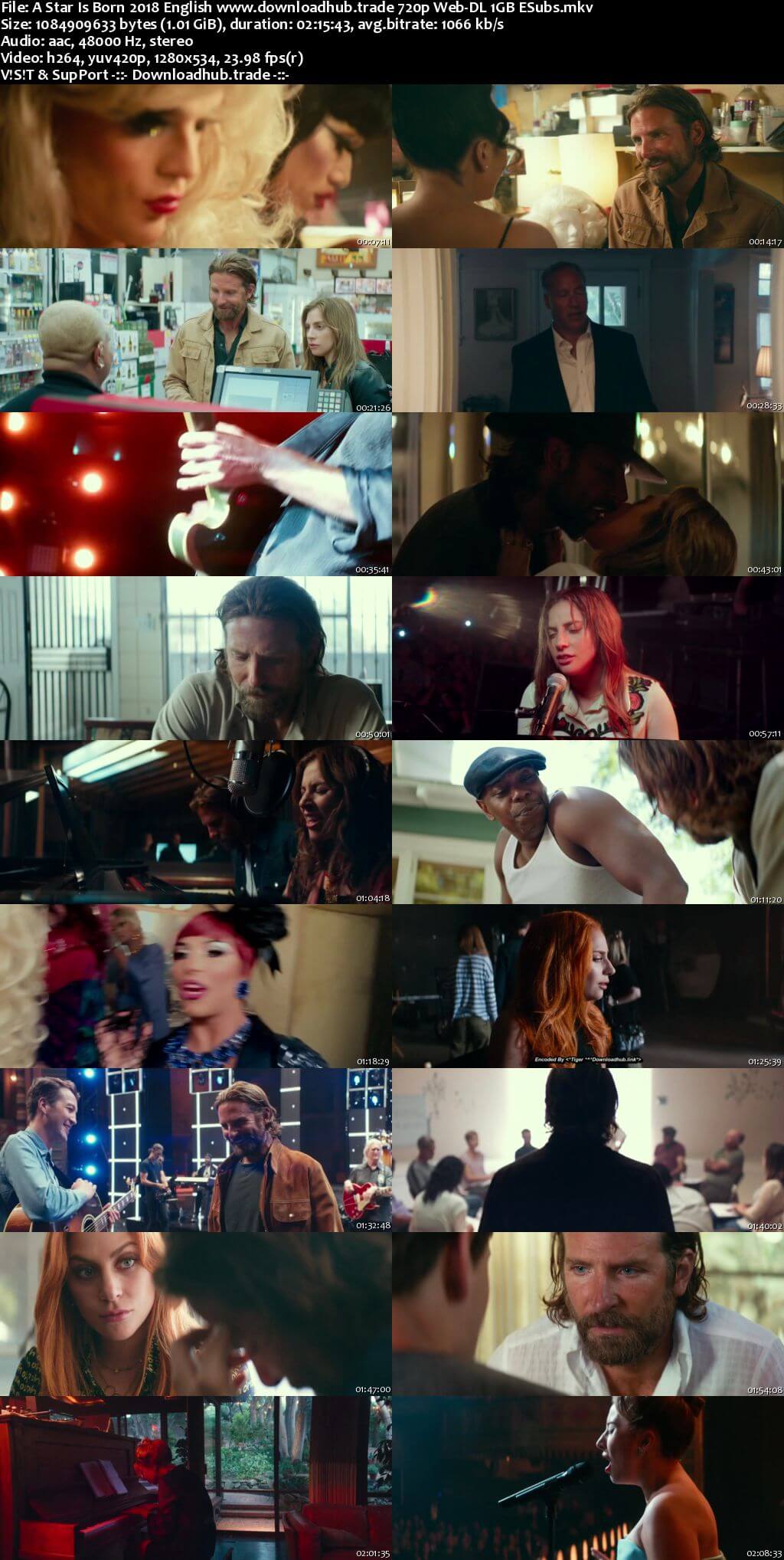 A Star Is Born 2018 English 720p Web-DL 1GB ESubs