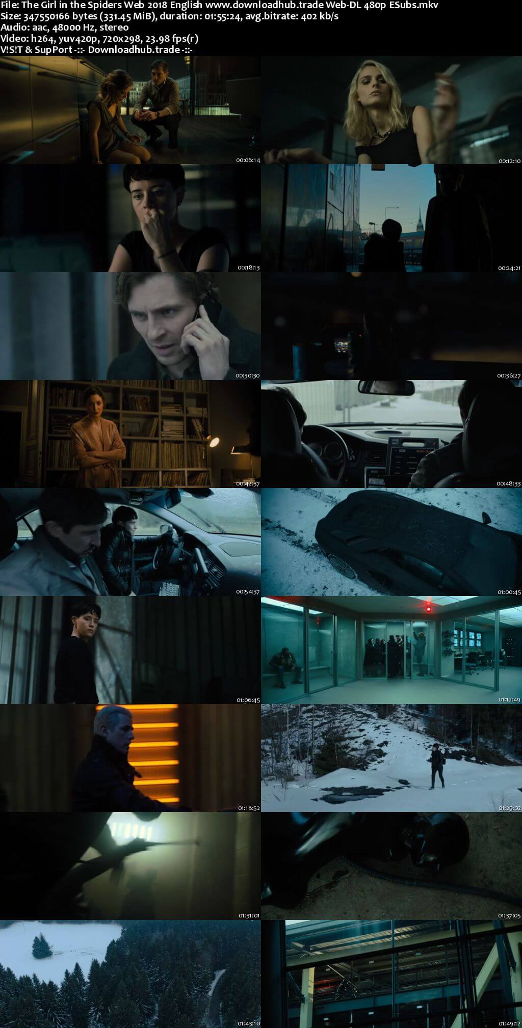 The Girl in the Spiders Web 2018 English 300MB Web-DL 480p ESubs
